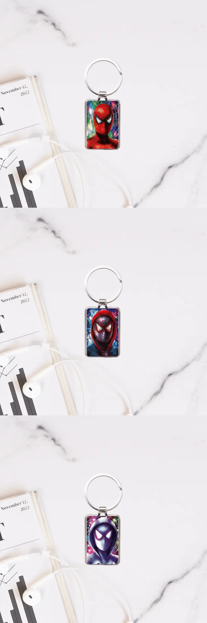 3D Triple Transition Spiderman Keychain