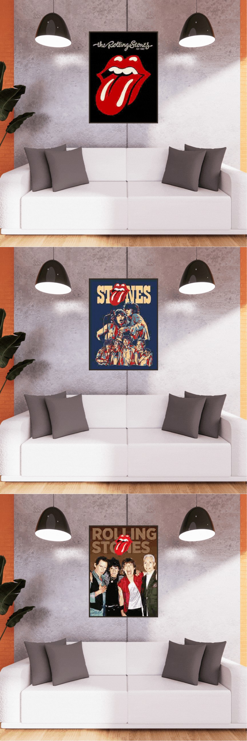 3D Triple Transition Rolling Stones Lenticular Poster