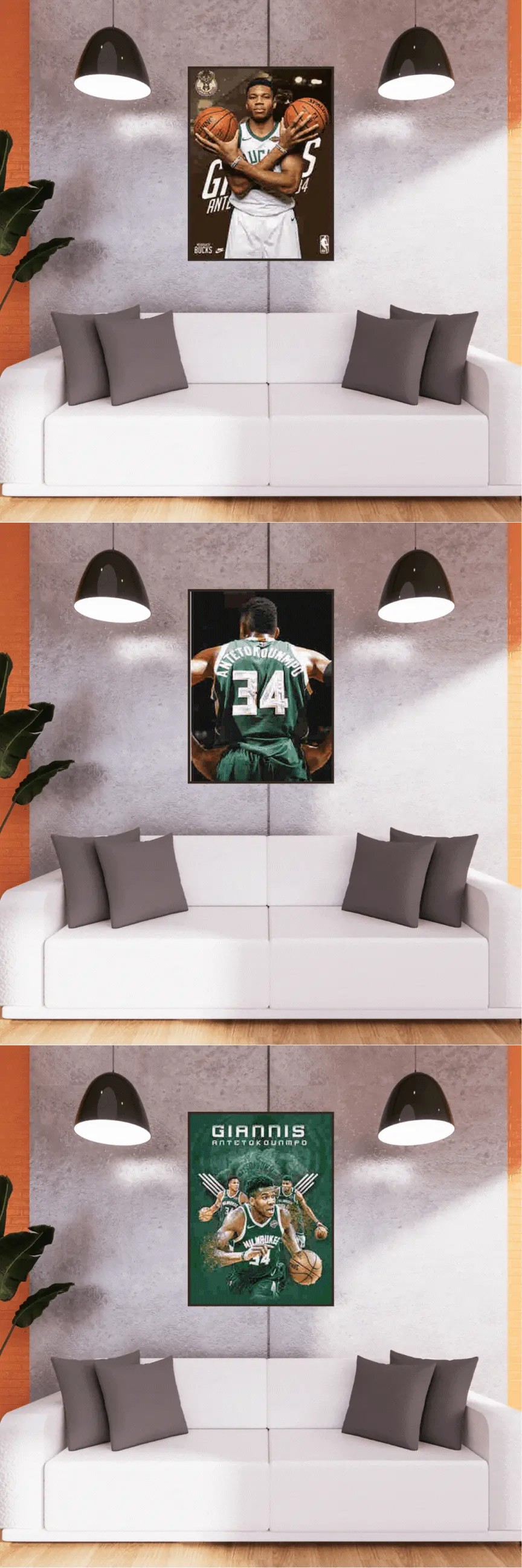 3D Triple Transition Giannis Antetokonmpo Lenticular Poster