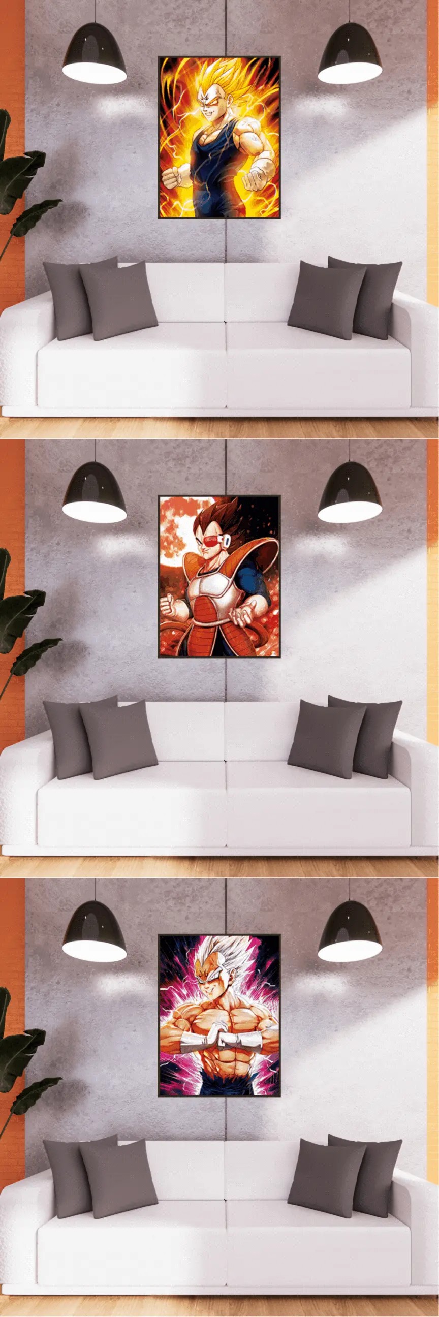 3D Triple Transition Vegeta Dragon Ball Z Lenticular Poster