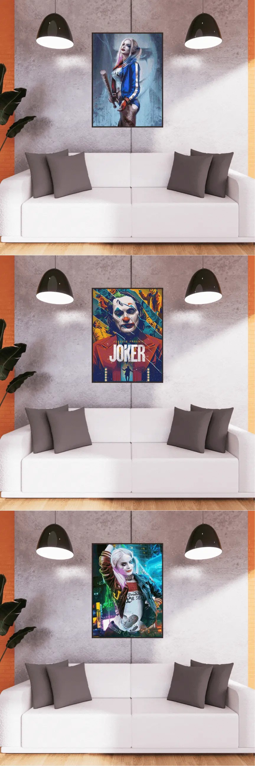 3D Triple Transition Joker I Harley Quinn Lenticular Poster