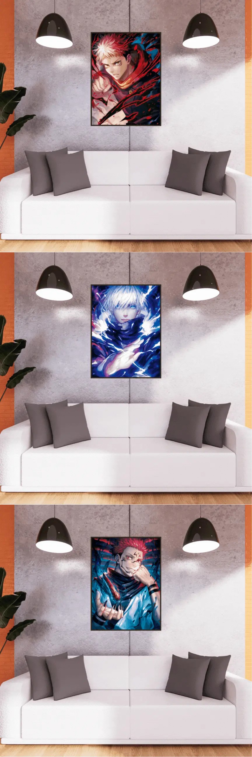 3D Triple Transition Jujutsu Kaisen Lenticular Poster