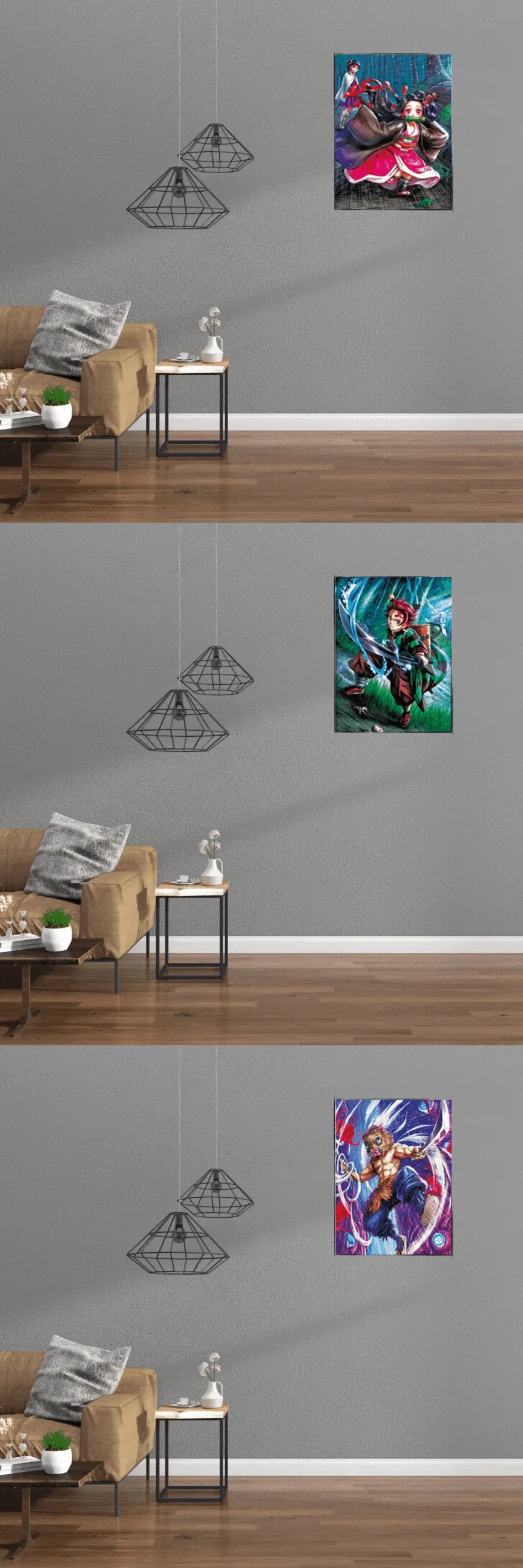 3D Triple Transition Demon Slayer Lenticular Poster