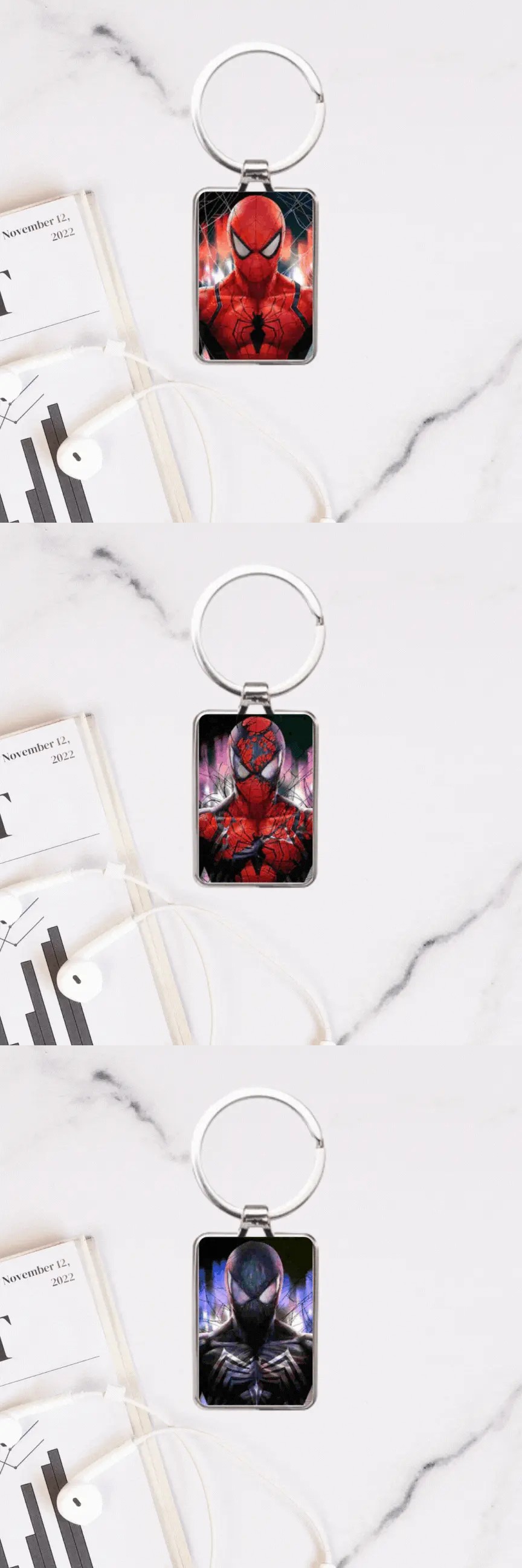 3D Triple Transition Spiderman Keychain