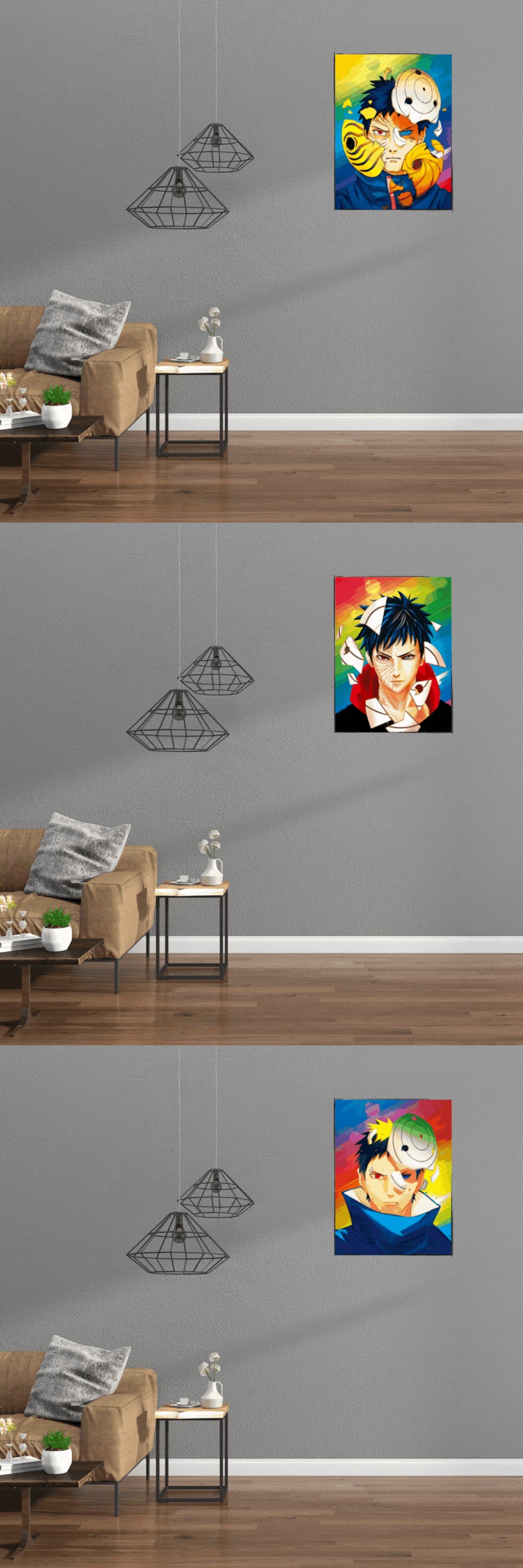 3D Triple Transition Obito Lenticular Poster