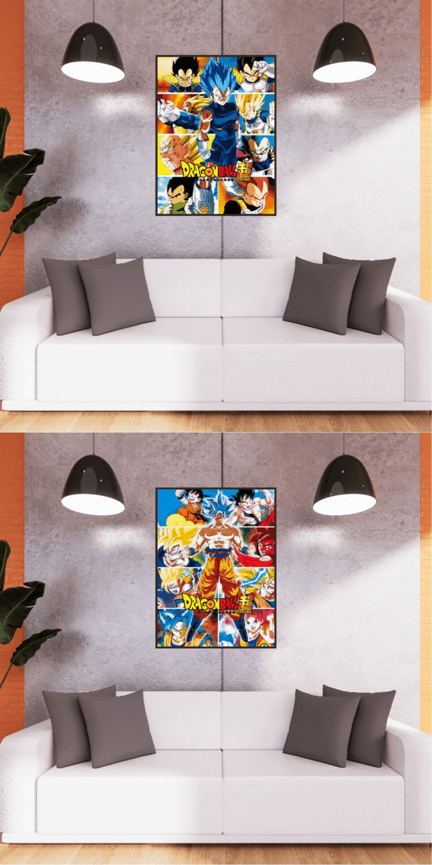 3D Triple Transition Goku I Vegeta Dragon Ball Z Lenticular Poster