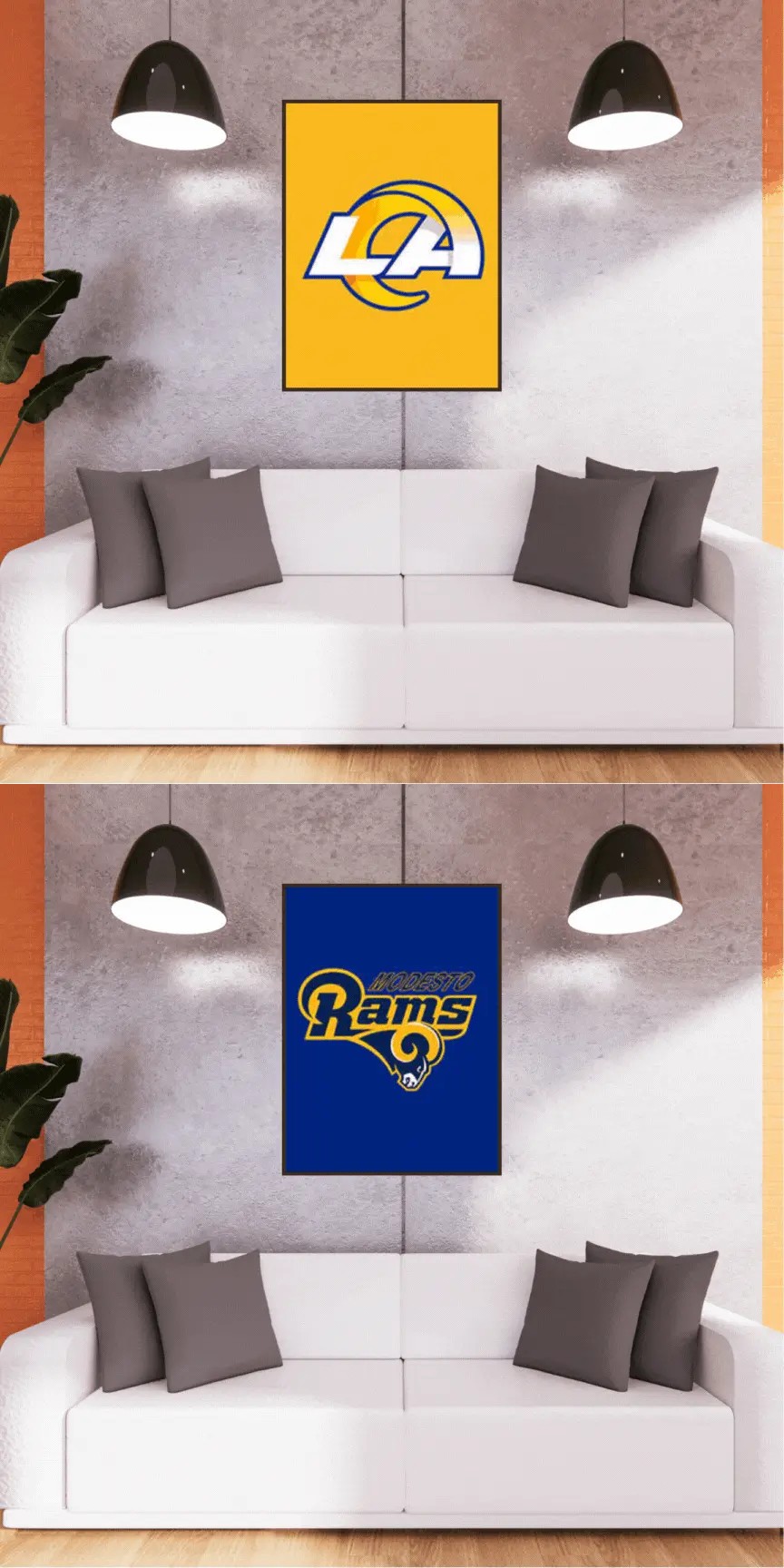 3D Triple Transition Los Angeles Rams Lenticular Poster