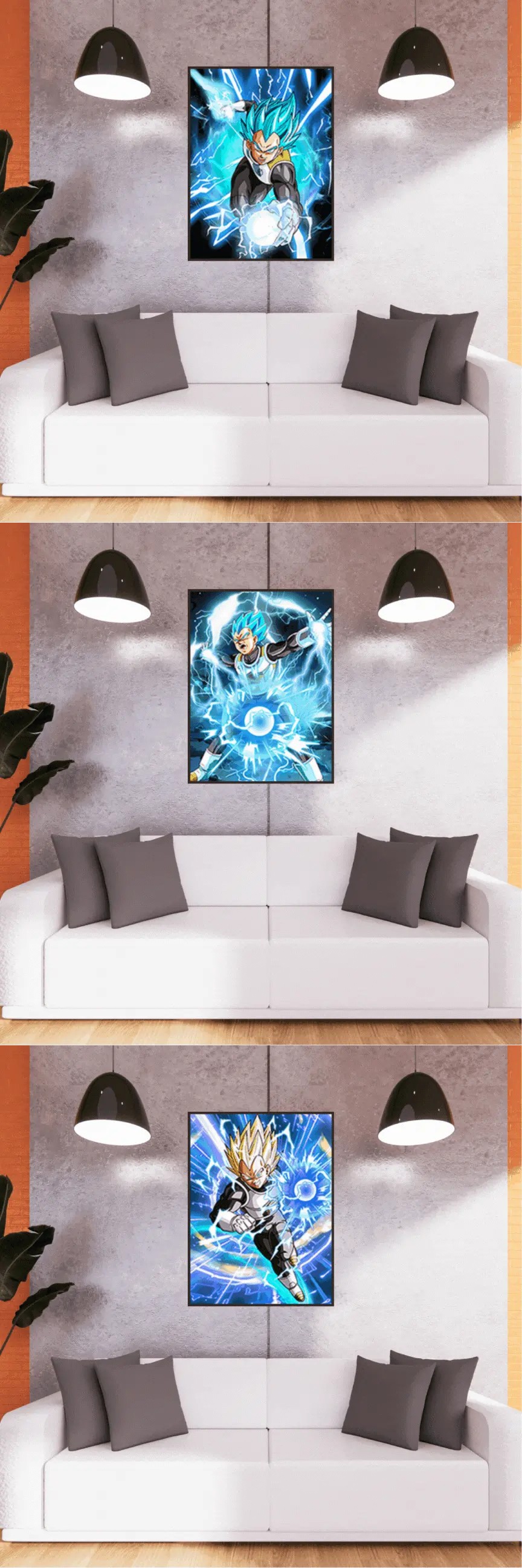 3D Triple Transition Vegeta Dragon Ball Z Lenticular Poster