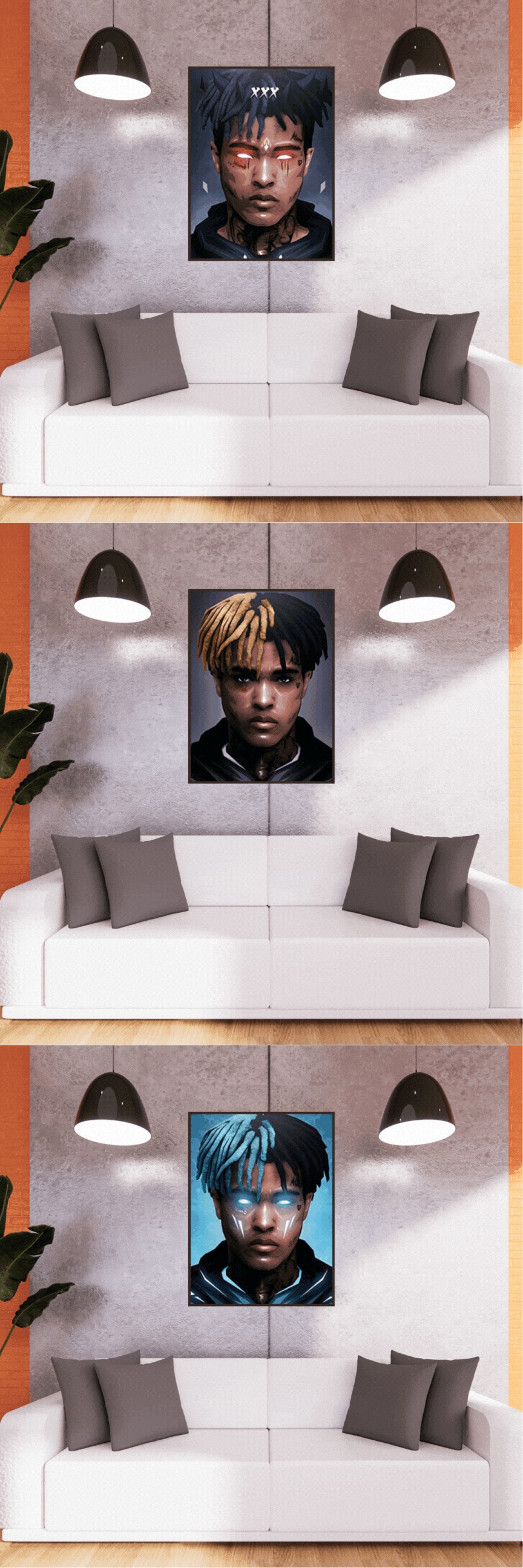 3D Triple Transition XXXTentacion Lenticular Poster