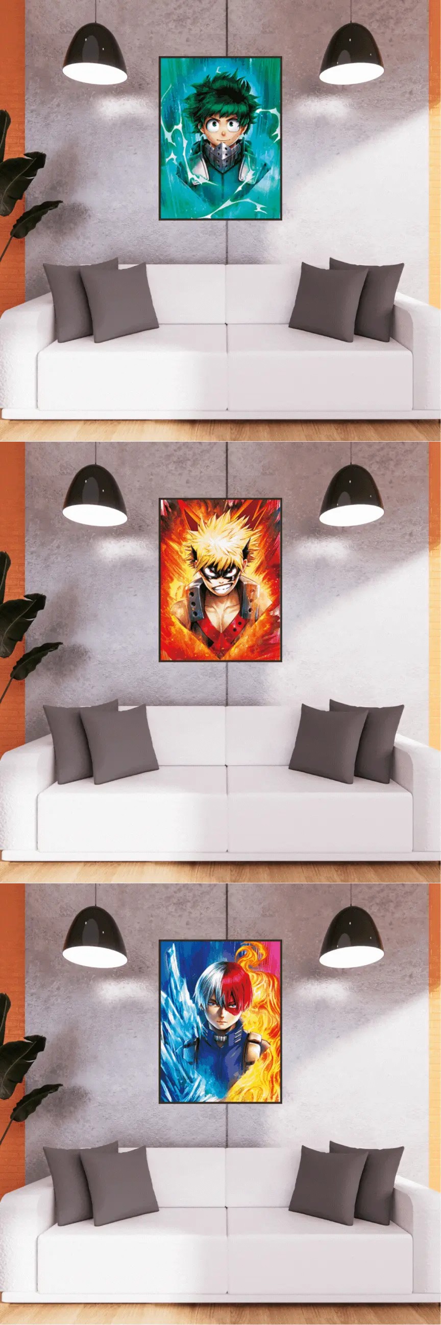 3D Triple Transition My Hero Academia Lenticular Poster