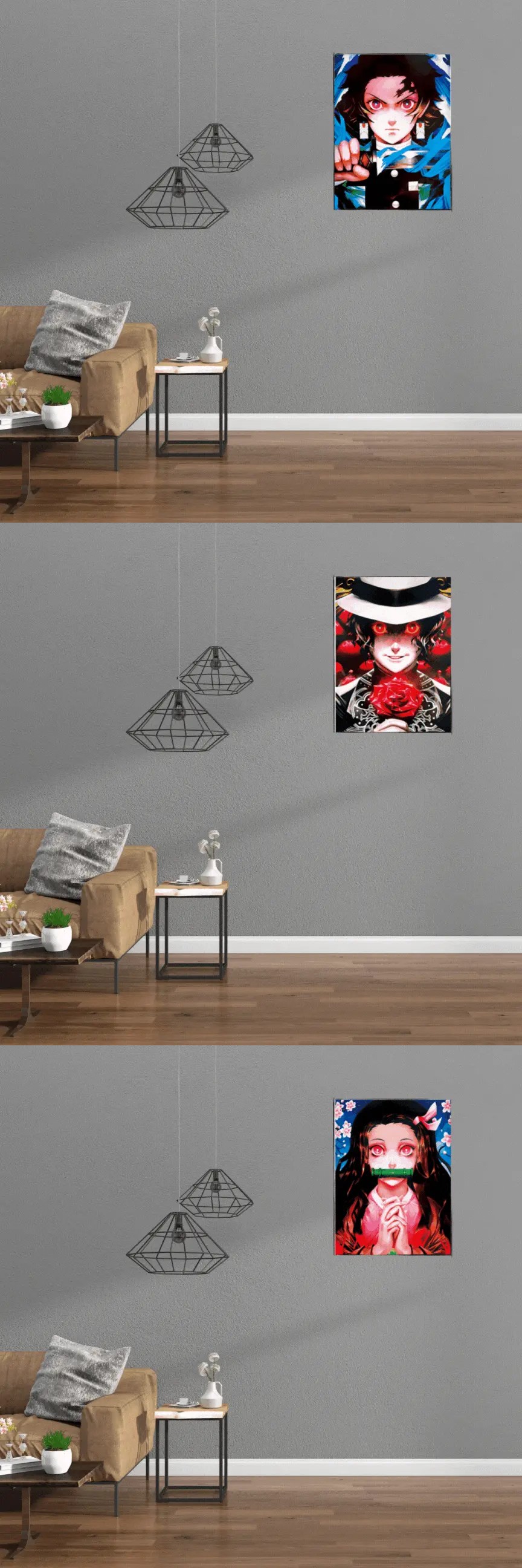 3D Triple Transition Demon Slayer Lenticular Poster