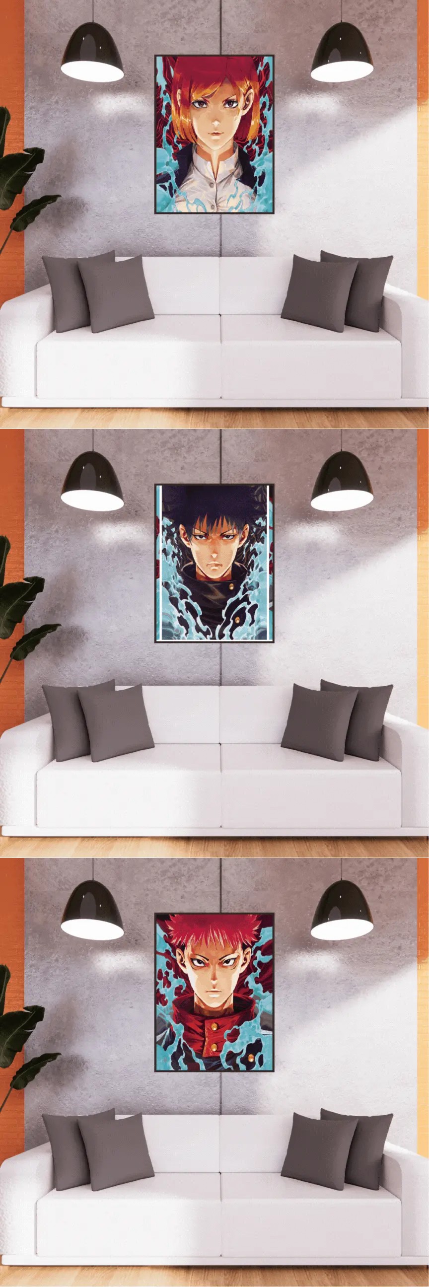 3D Triple Transition Jujutsu Kaisen Lenticular Poster