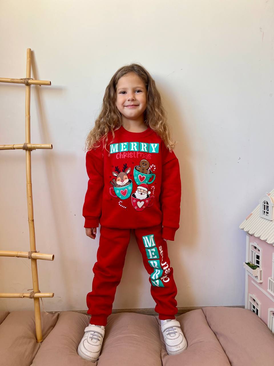 Merry Christmas Baskılı 3 İp Şardonlu Takım