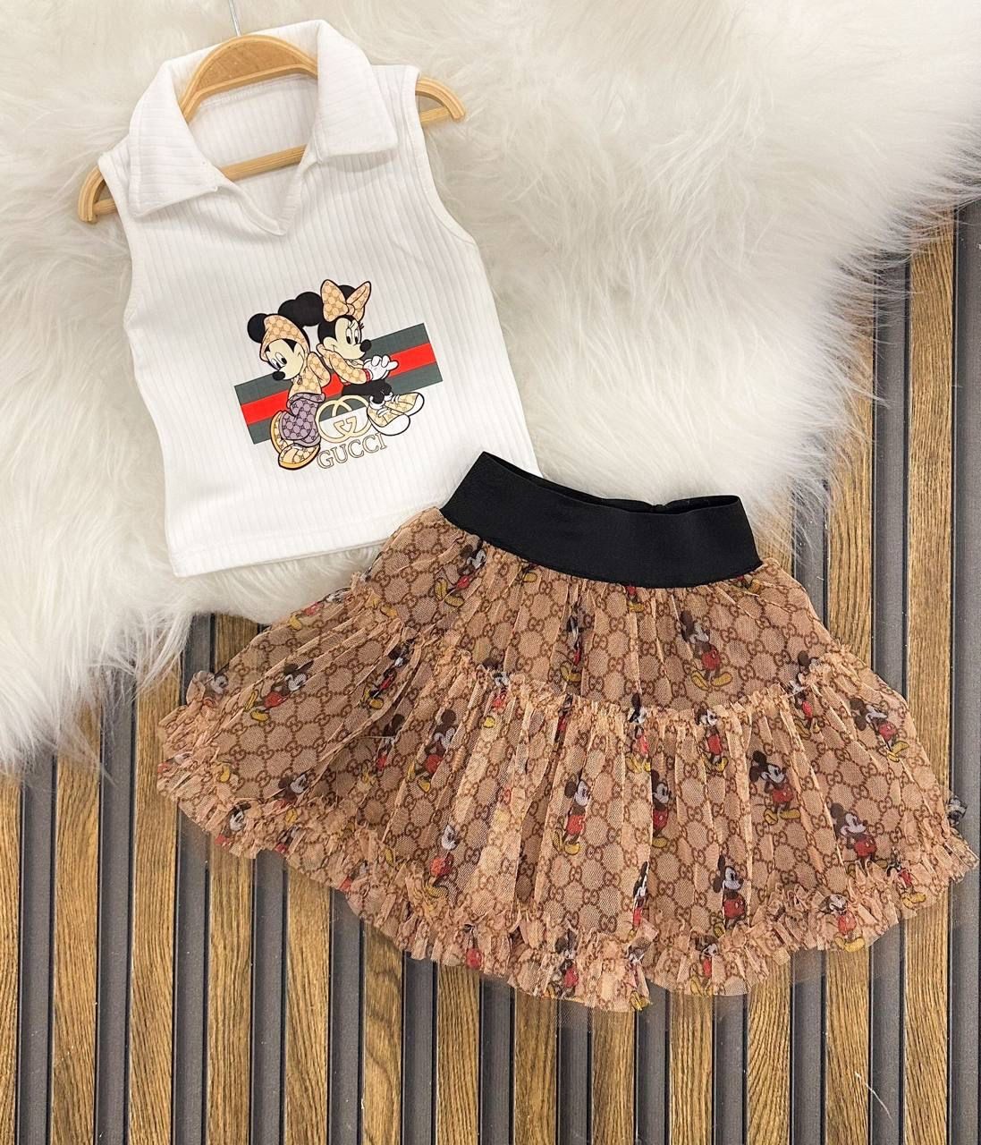 Minnie Desenli Etek Takım 