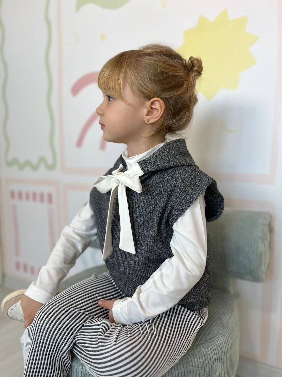 Üçlü Yelek ve Kurdela Detaylı Diana Takım