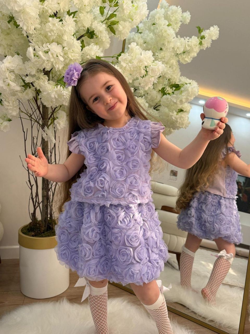 Gül Detaylı Alt Üst Takım