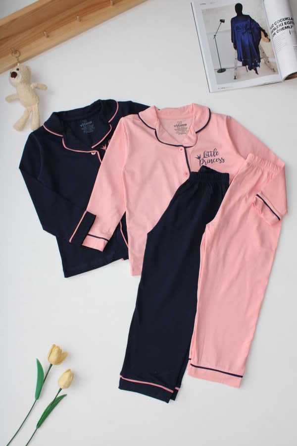 Yazı Detaylı Alt Üst Pijama Takım