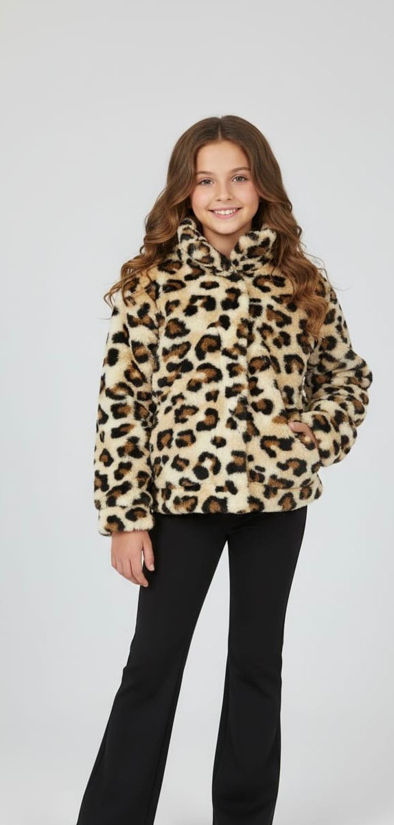 Leopar Peluş Hırka