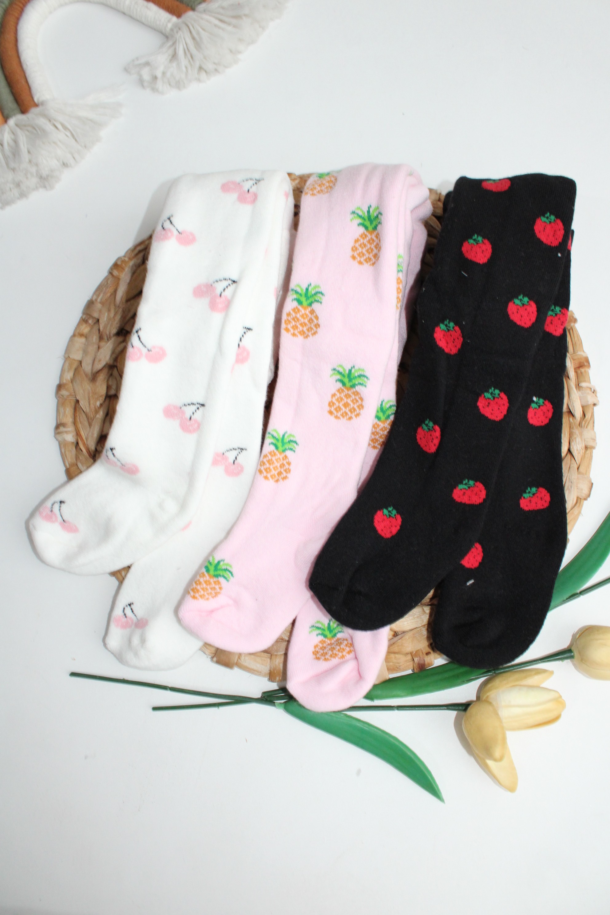 Meyve Desenli Havlu Külotlu Çorap