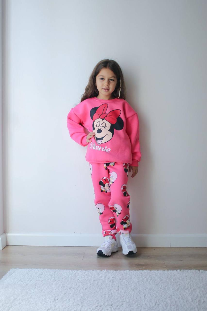 Mutlu Minnie 3 İplik Şardonlu Alt Üst Takım