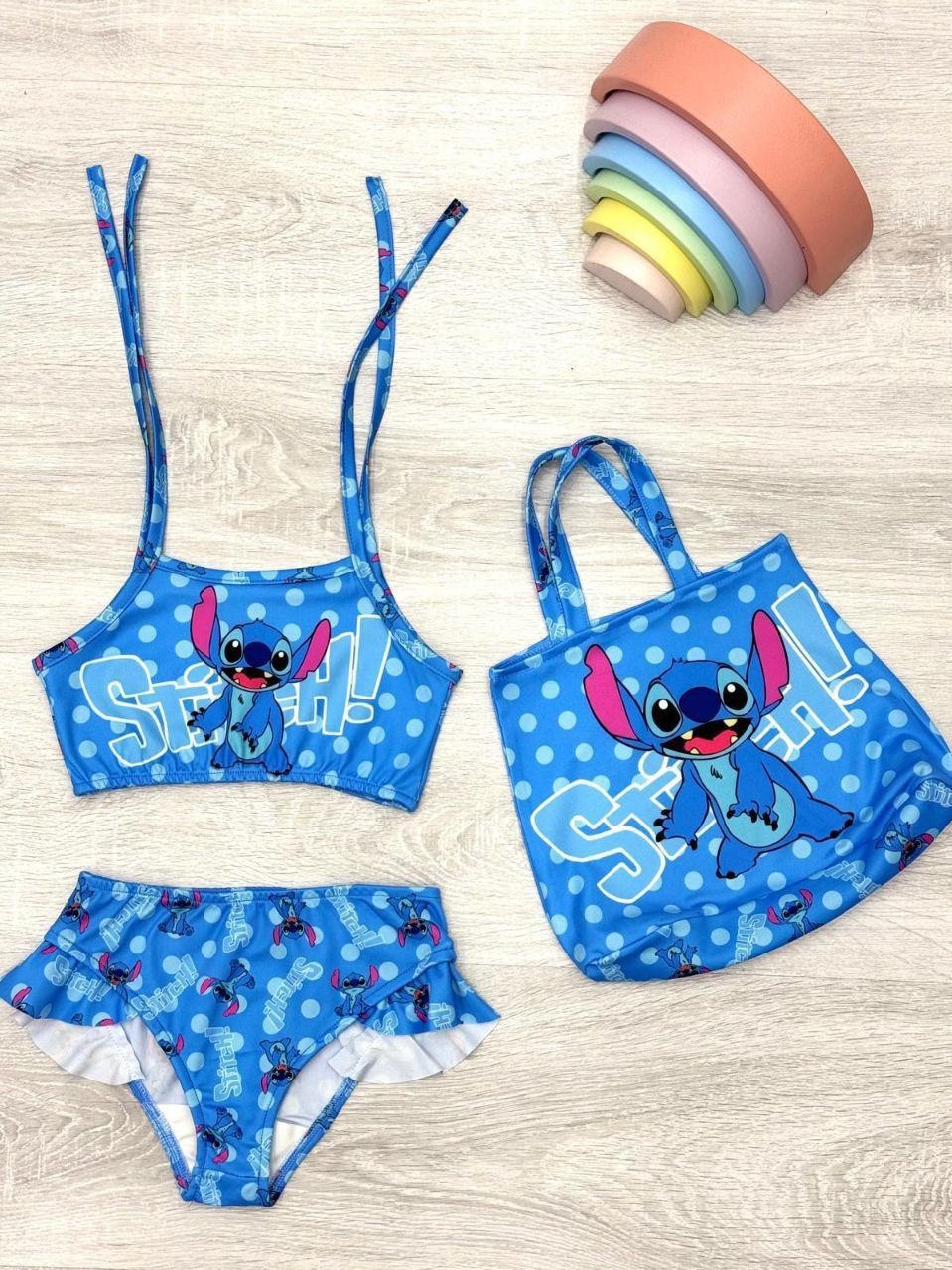 Karakter Desenli Çantalı Bikini Set