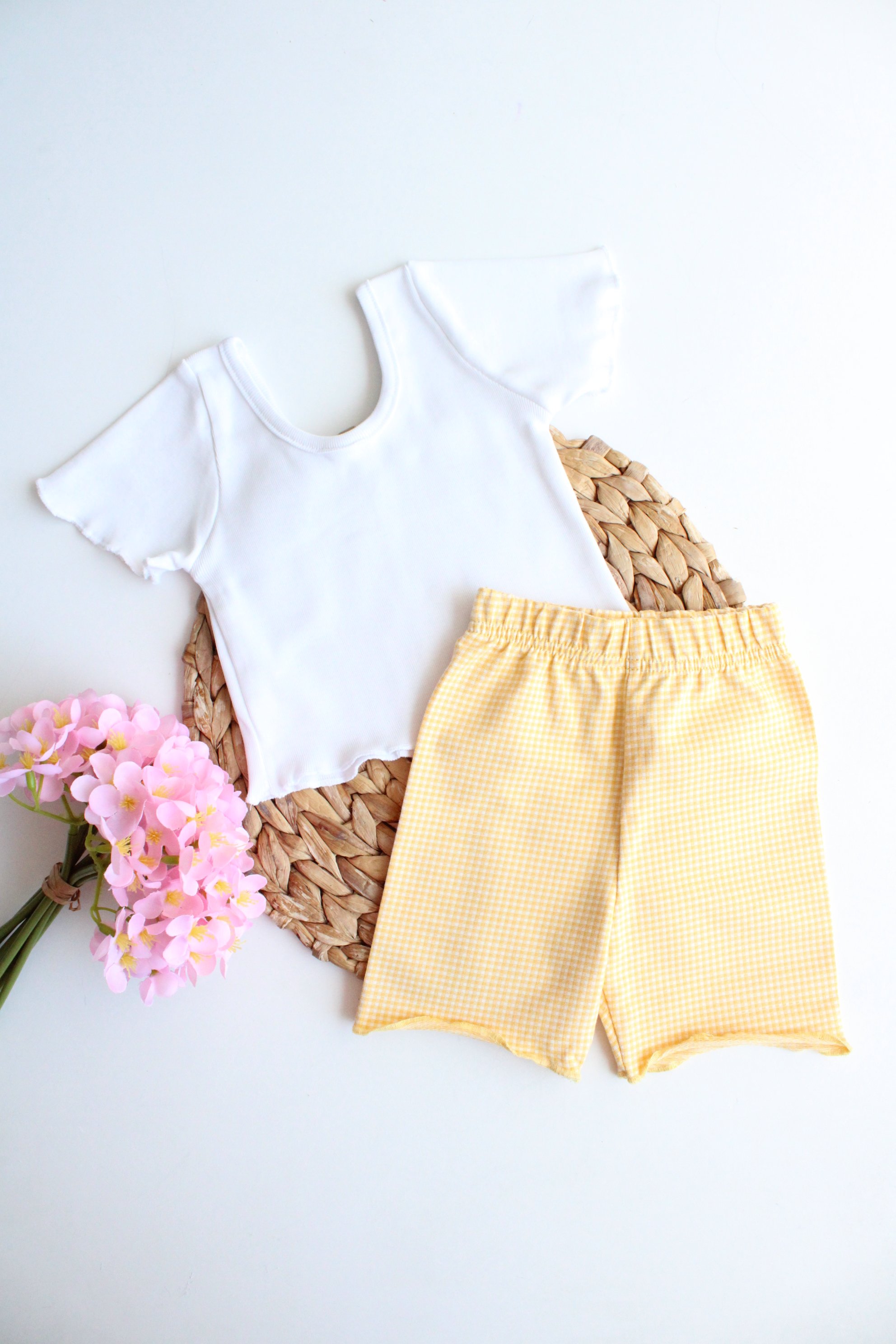 Bebe Overloklu Şort Crop Takım