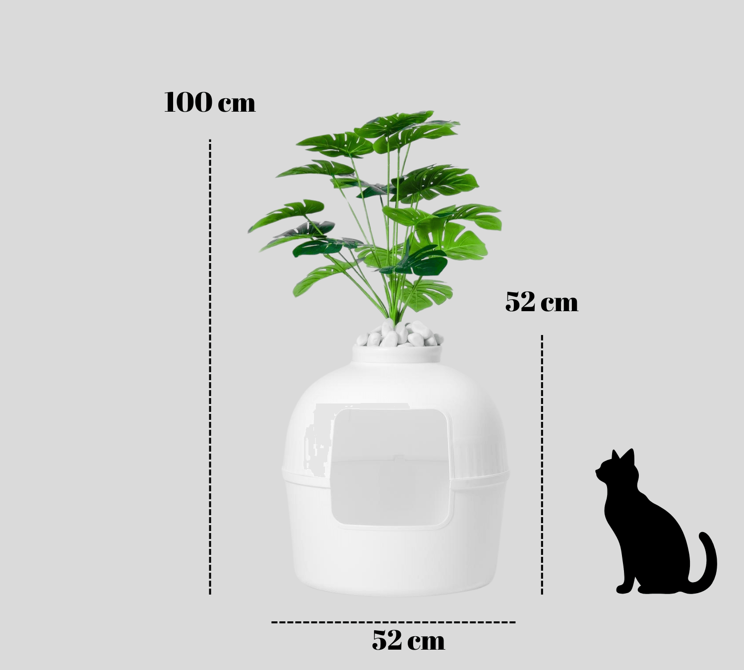 Dekoratif Kedi Tuvaleti/Evi Beyaz