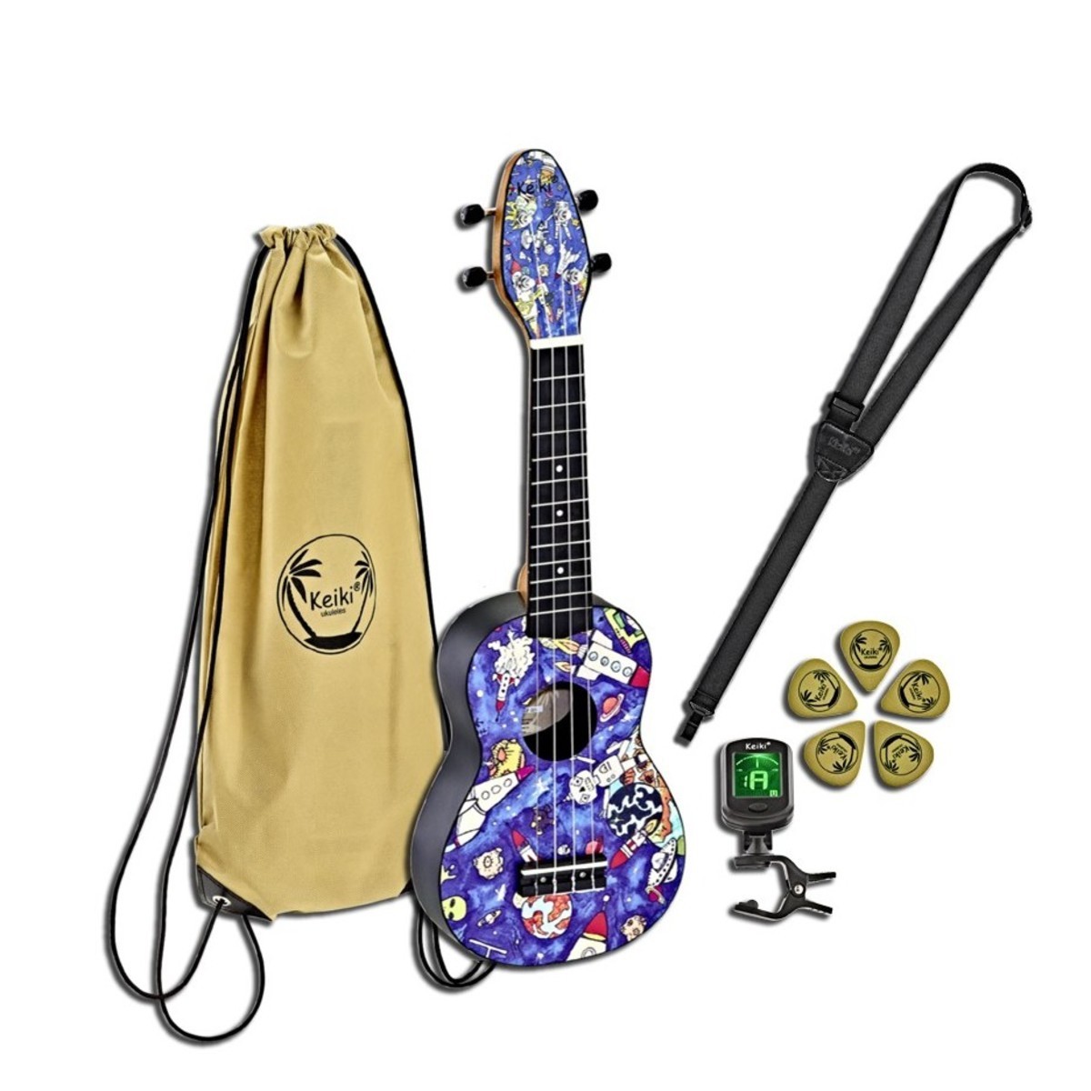 Ortega K2-SP Keiki Sopranino Ukulele Set (Spaceman)