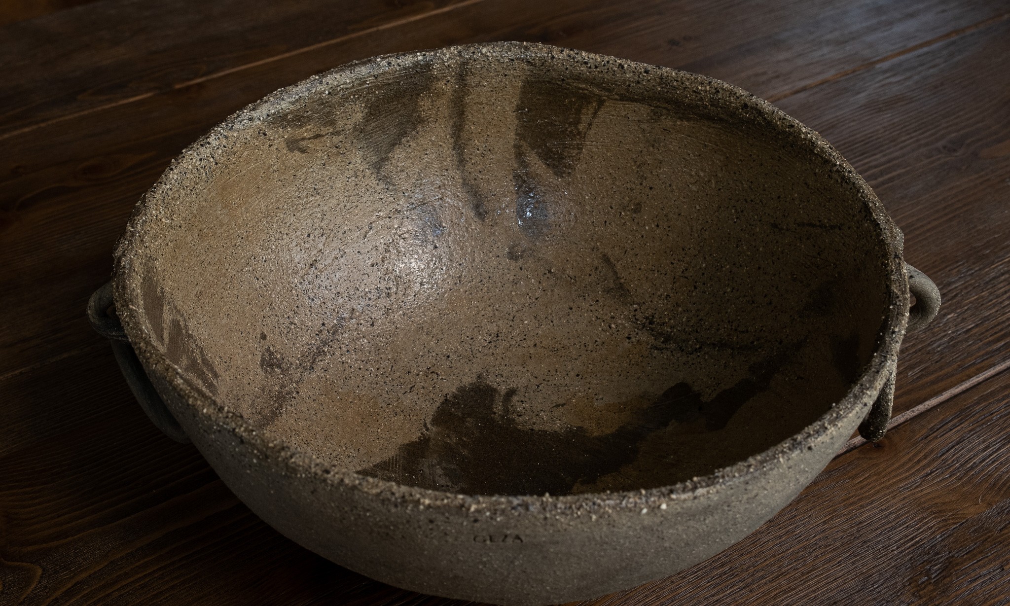 Kahverengi Stoneware Çukur Kase