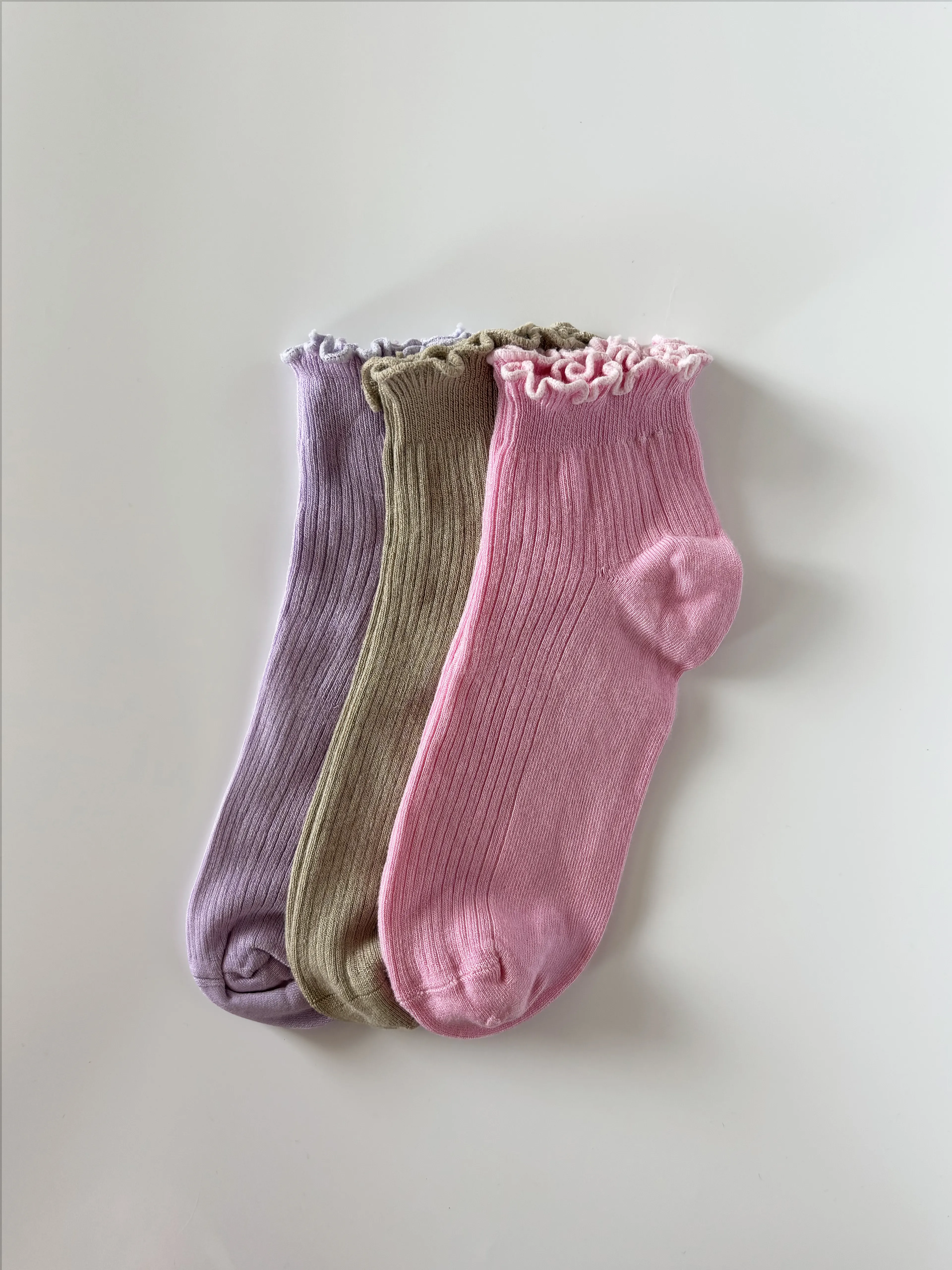 3'lü Ruffly Çorap Seti - Marshmallow