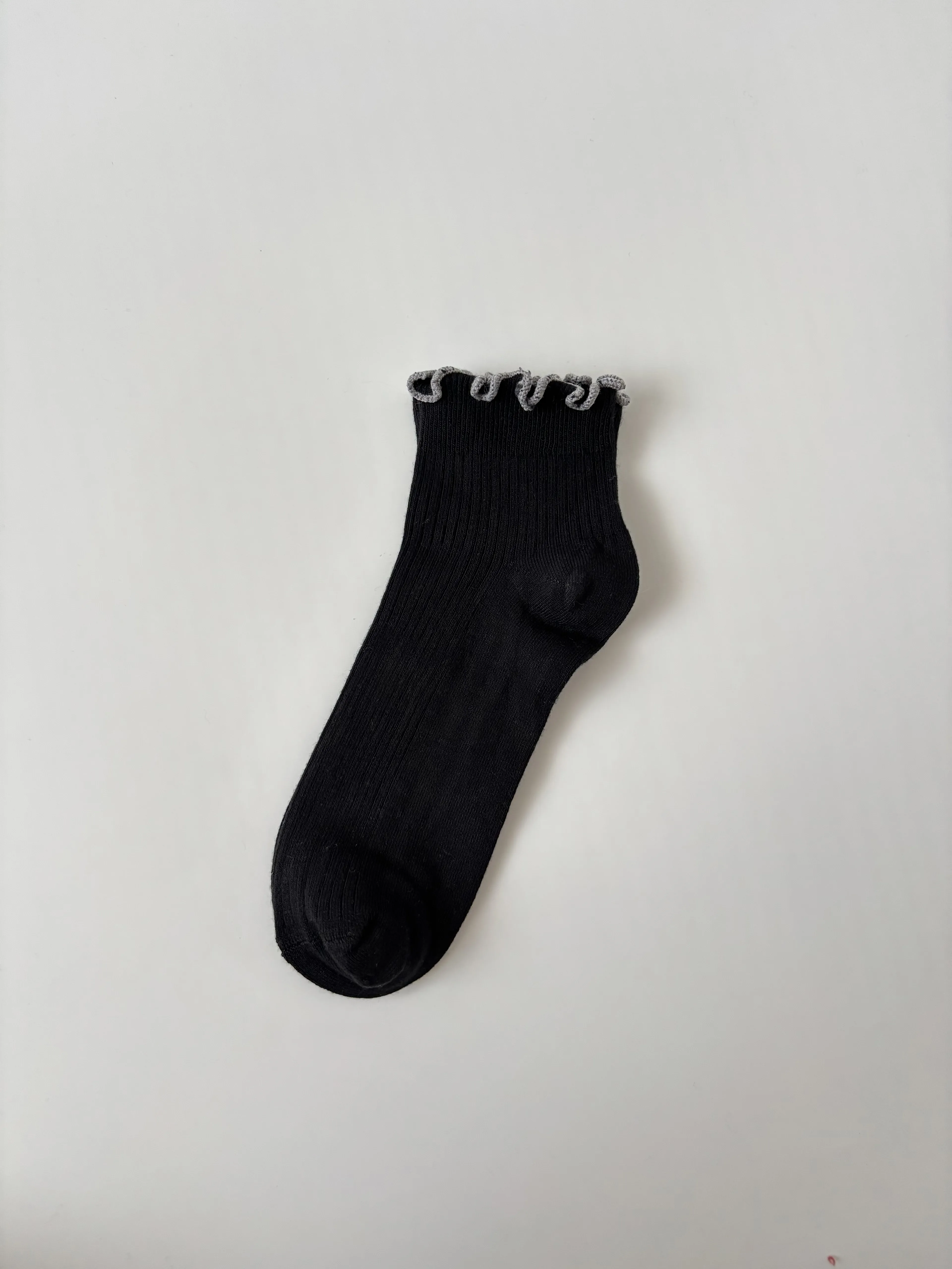 Ruffly Bambu Çorap - Siyah