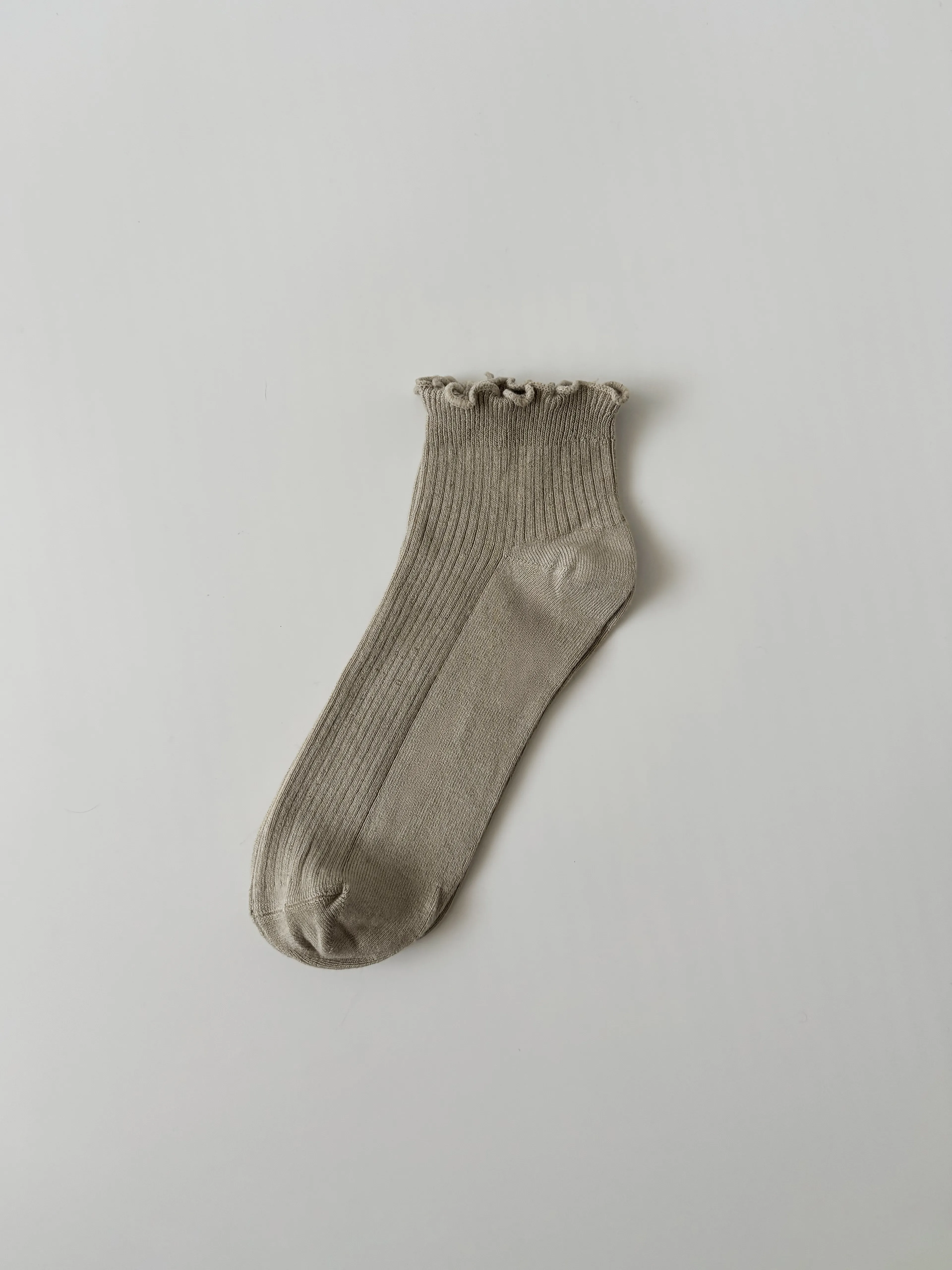 Ruffly Bambu Çorap - Bej