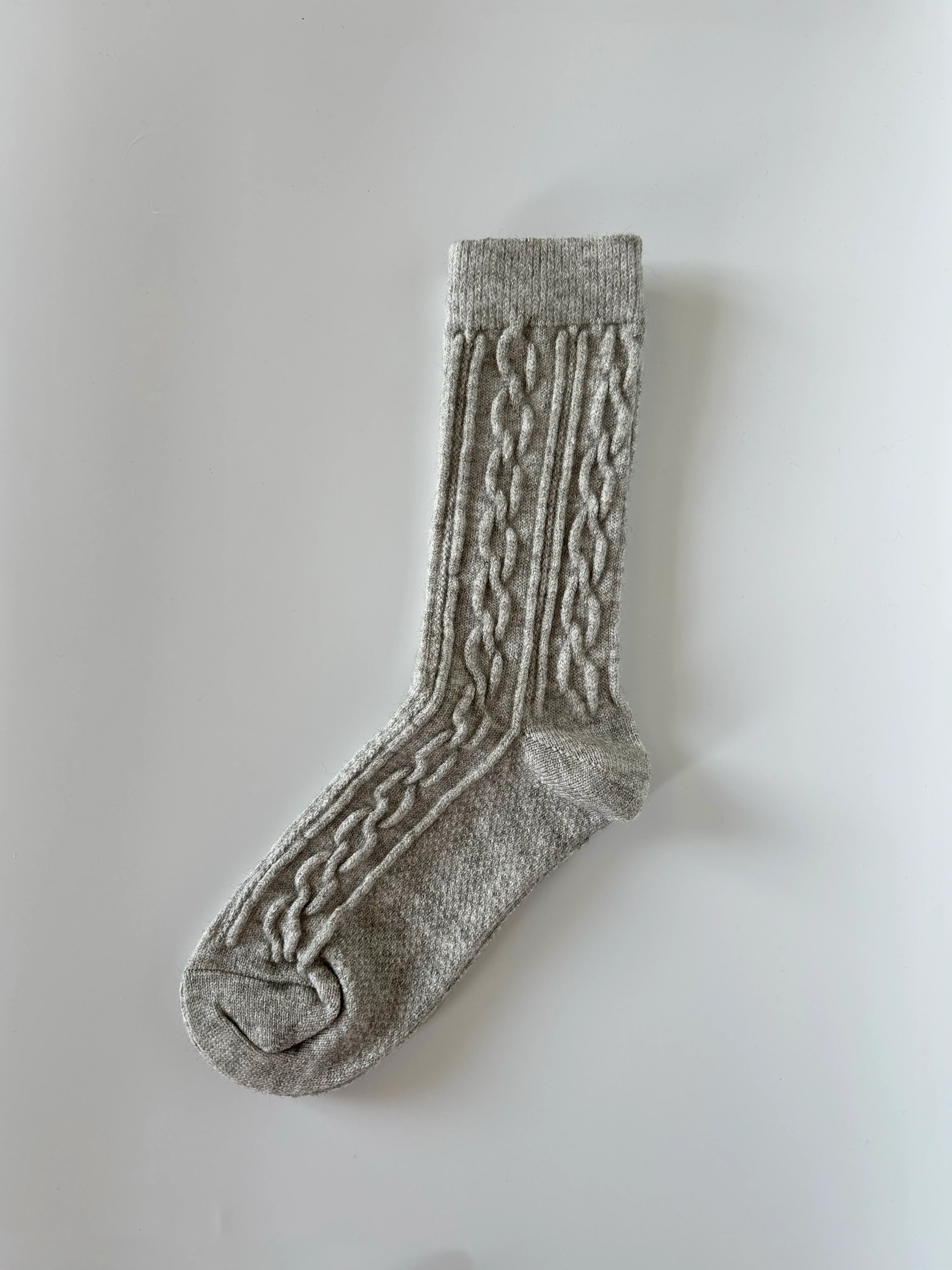 Puffy Yünlü Çorap - Bej