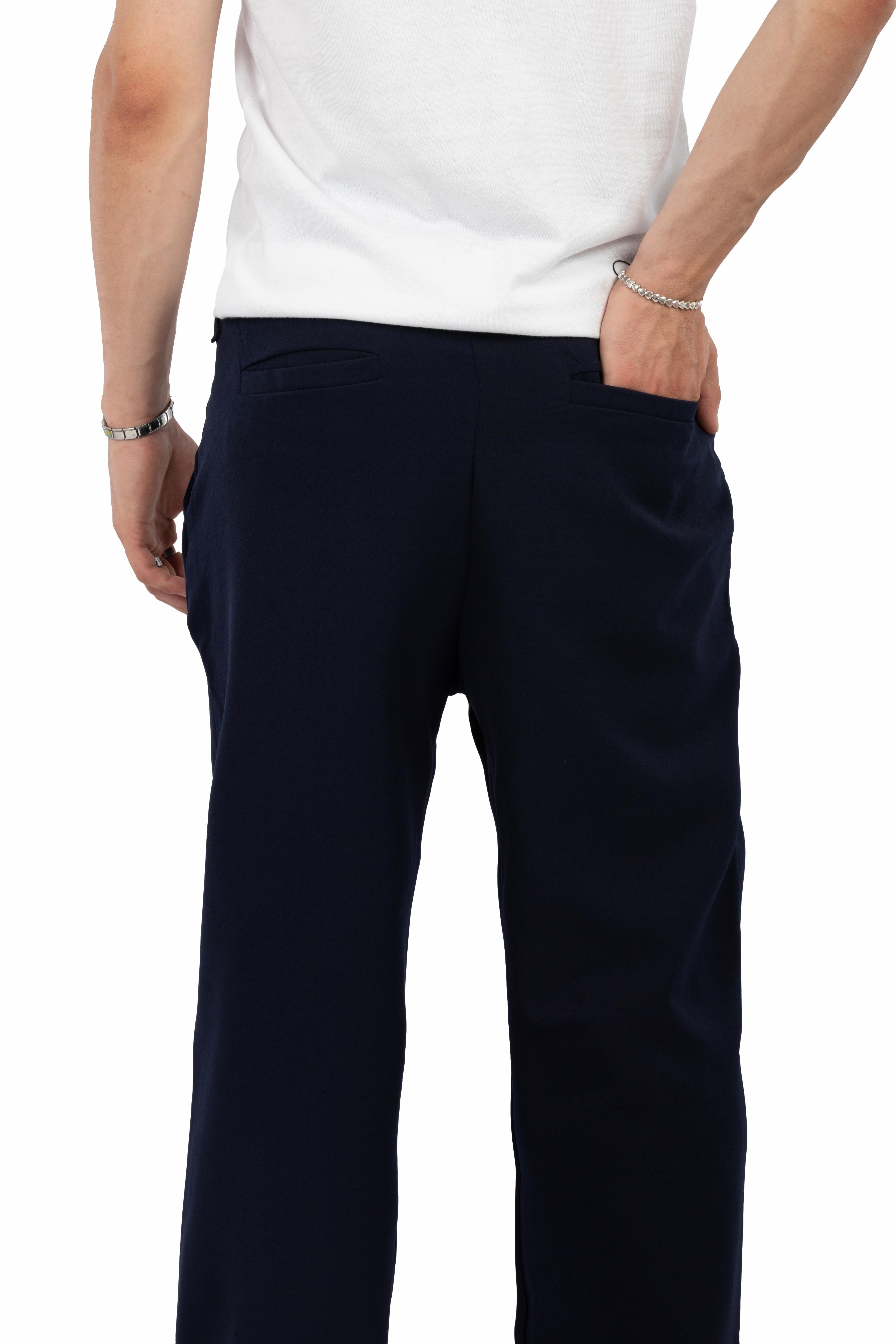 Relax Fit Pileli Basic Kumaş Pantolon - Lacivert