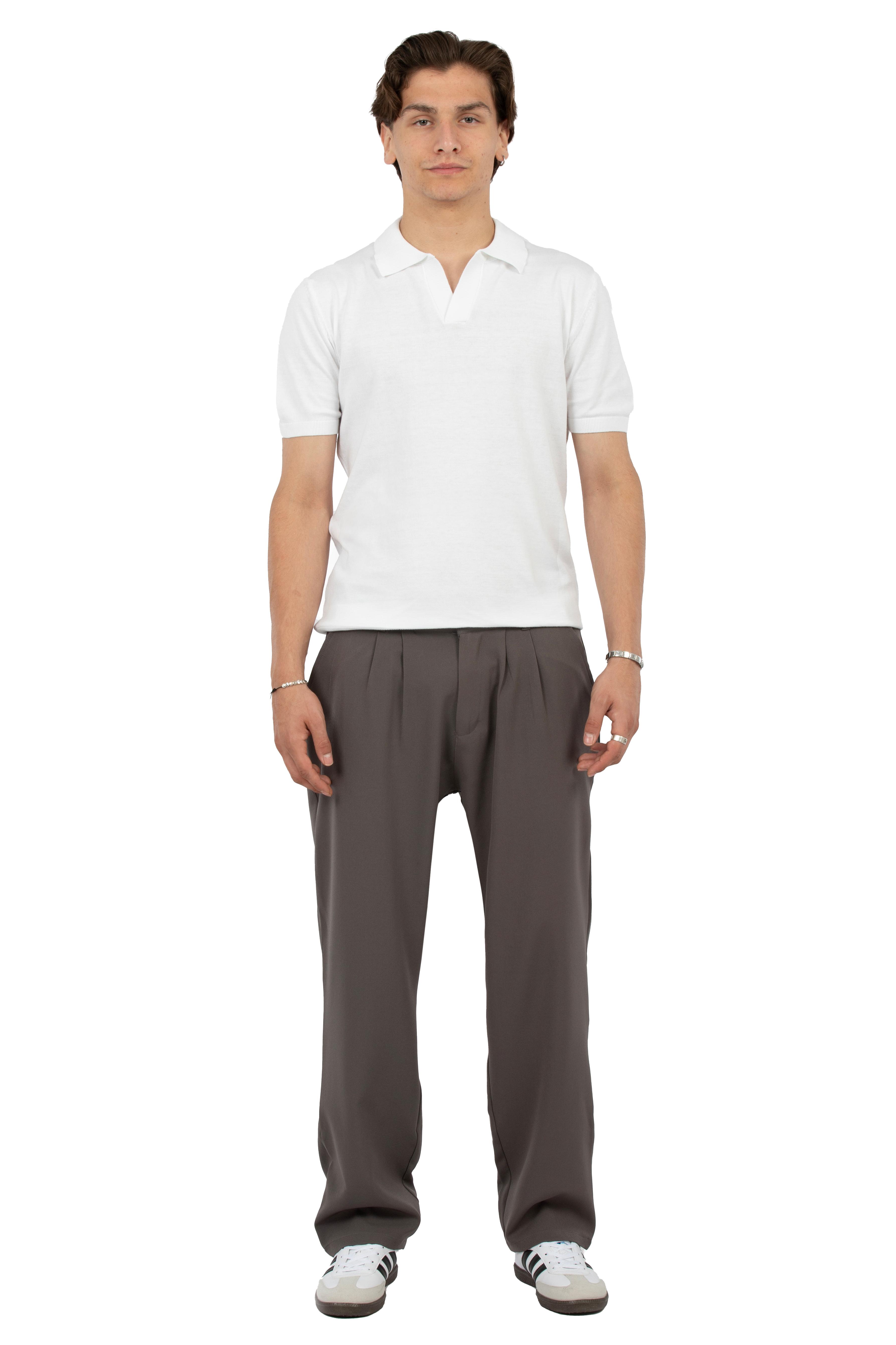 Relax Fit Pileli Basic Kumaş Pantolon - Antrasit