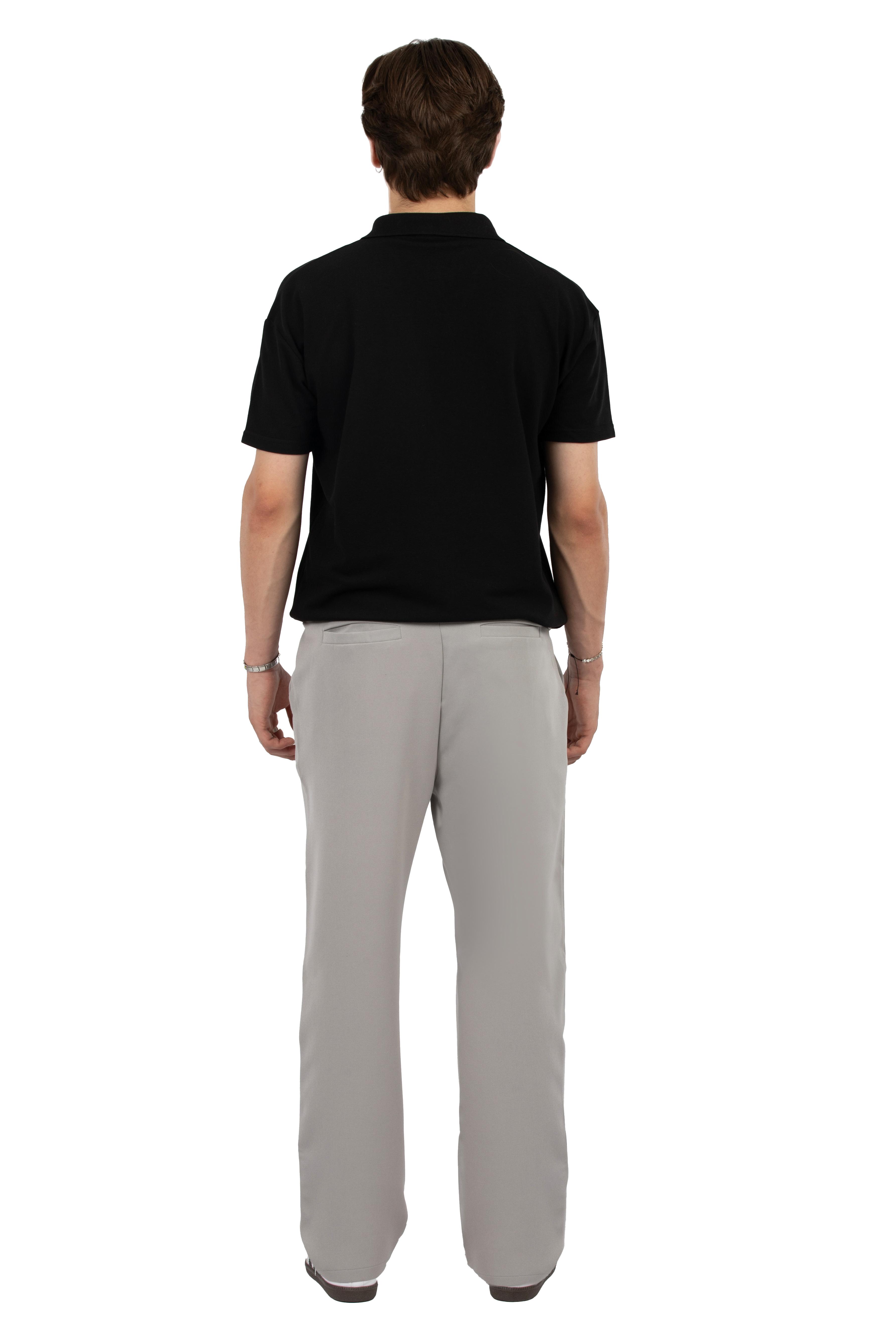 Relax Fit Pileli Basic Kumaş Pantolon - Gri