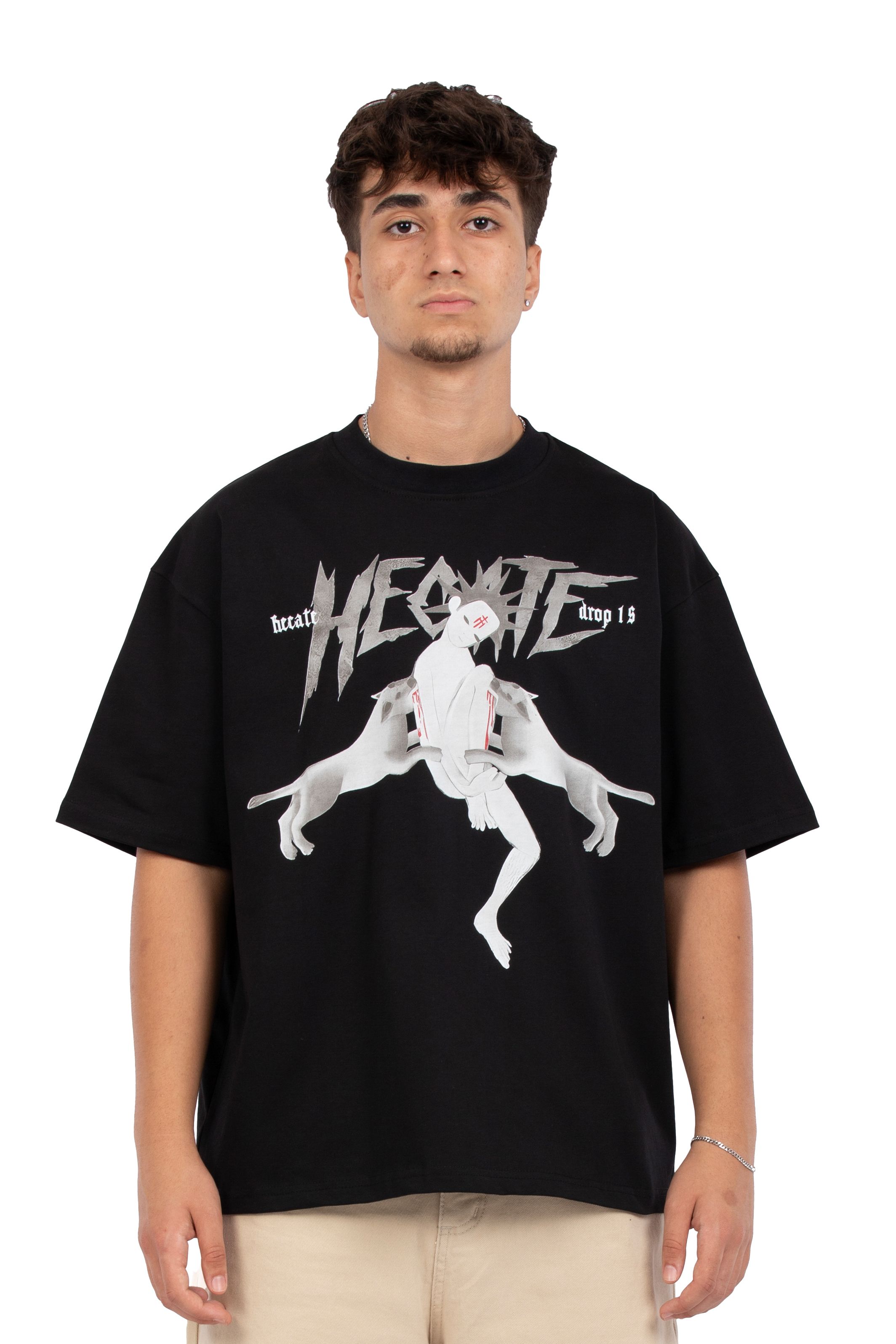 Hecate Baskı Detay Oversize Tişört