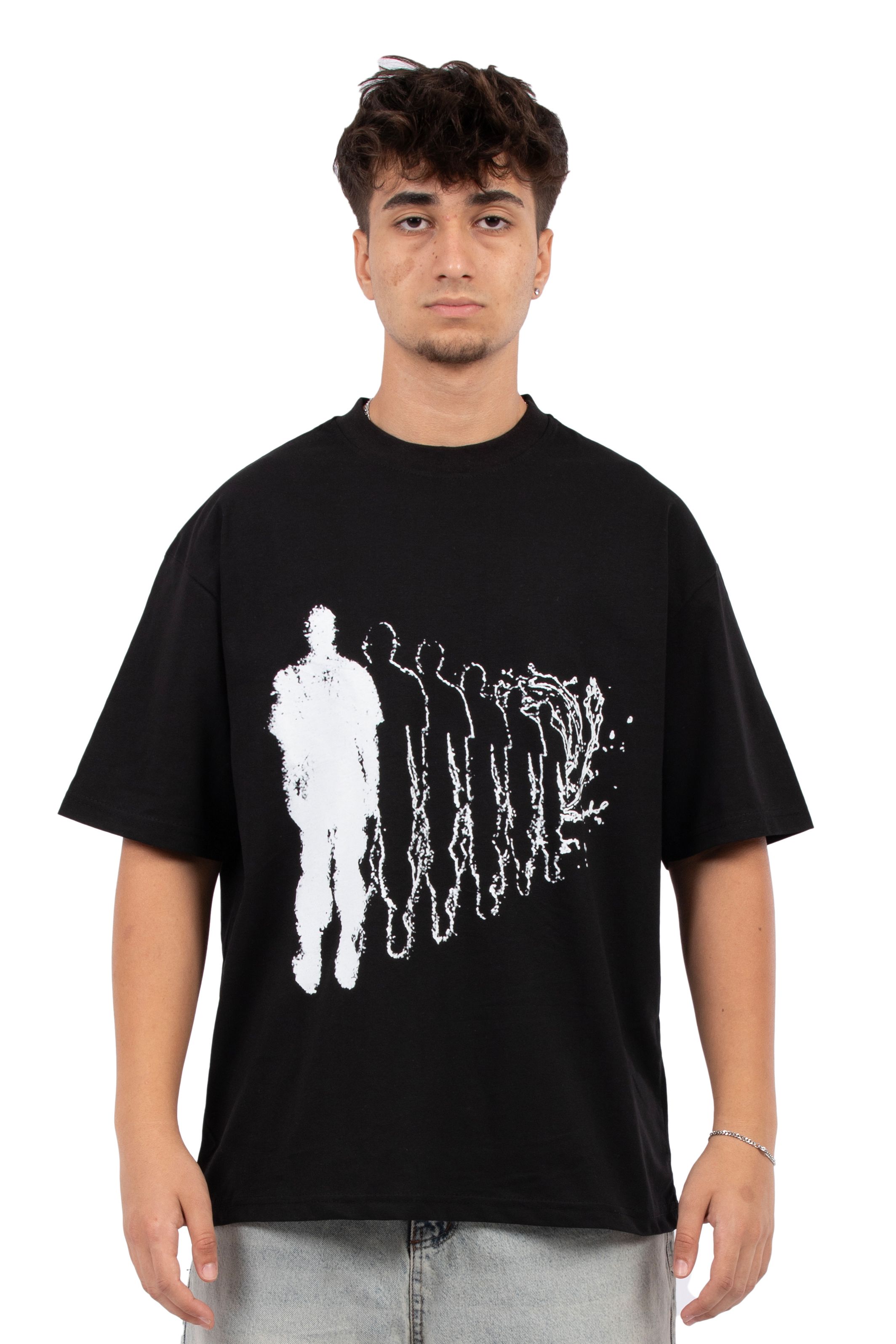 Souls Baskılı Oversize Tişört - Siyah