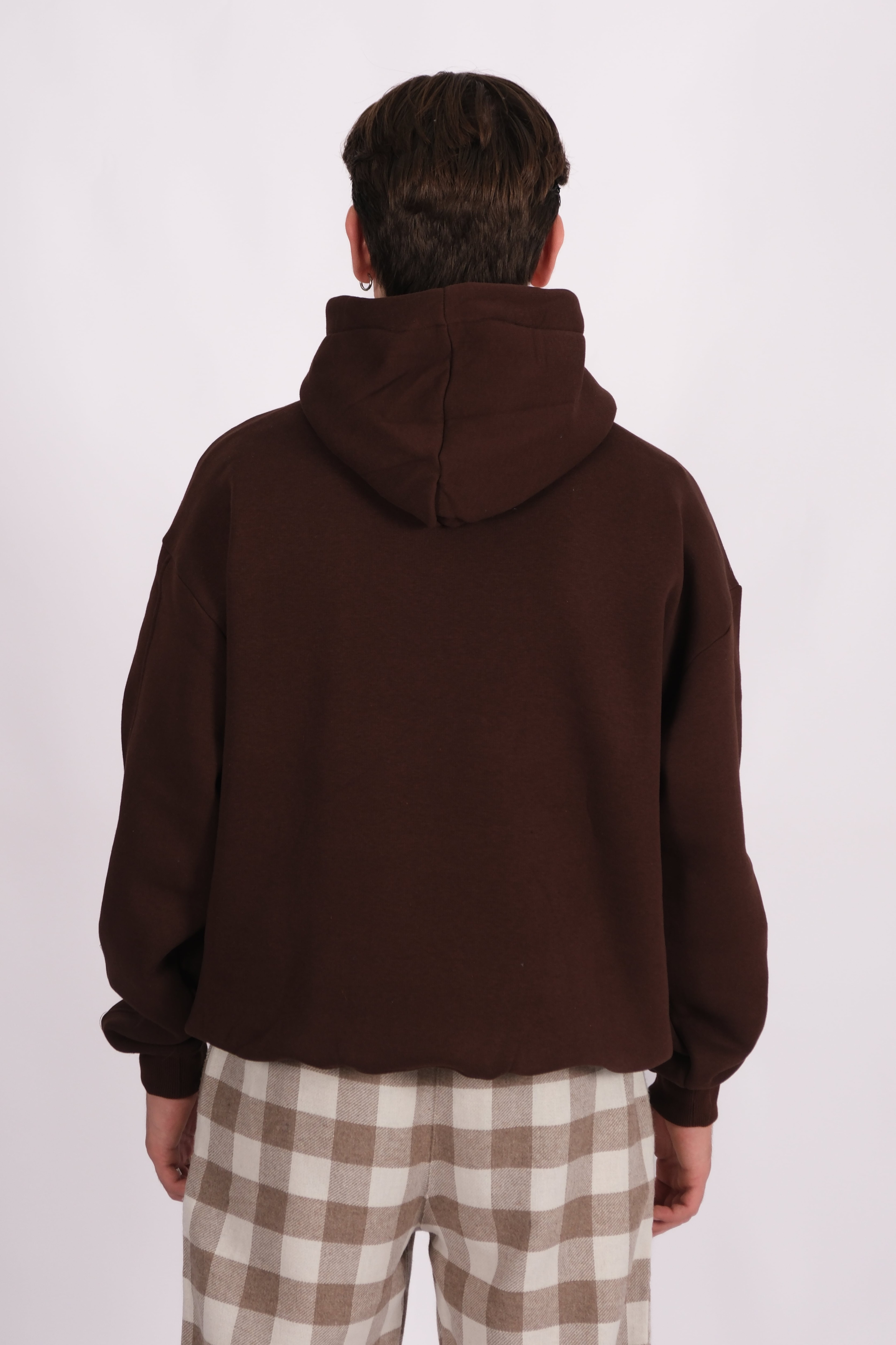 Basic Oversize Hoodie  - Kahverengi