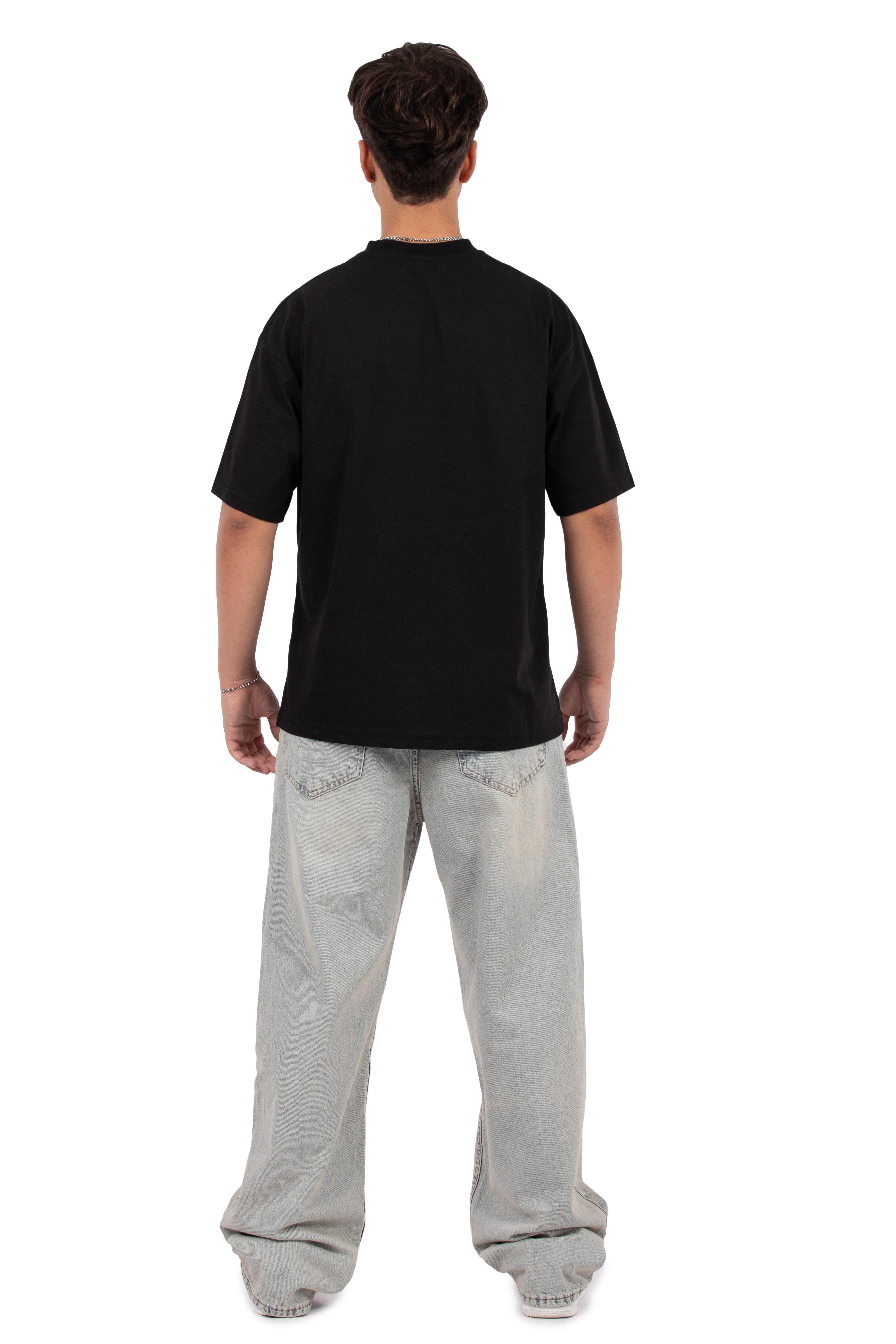 Souls Baskılı Oversize Tişört - Siyah