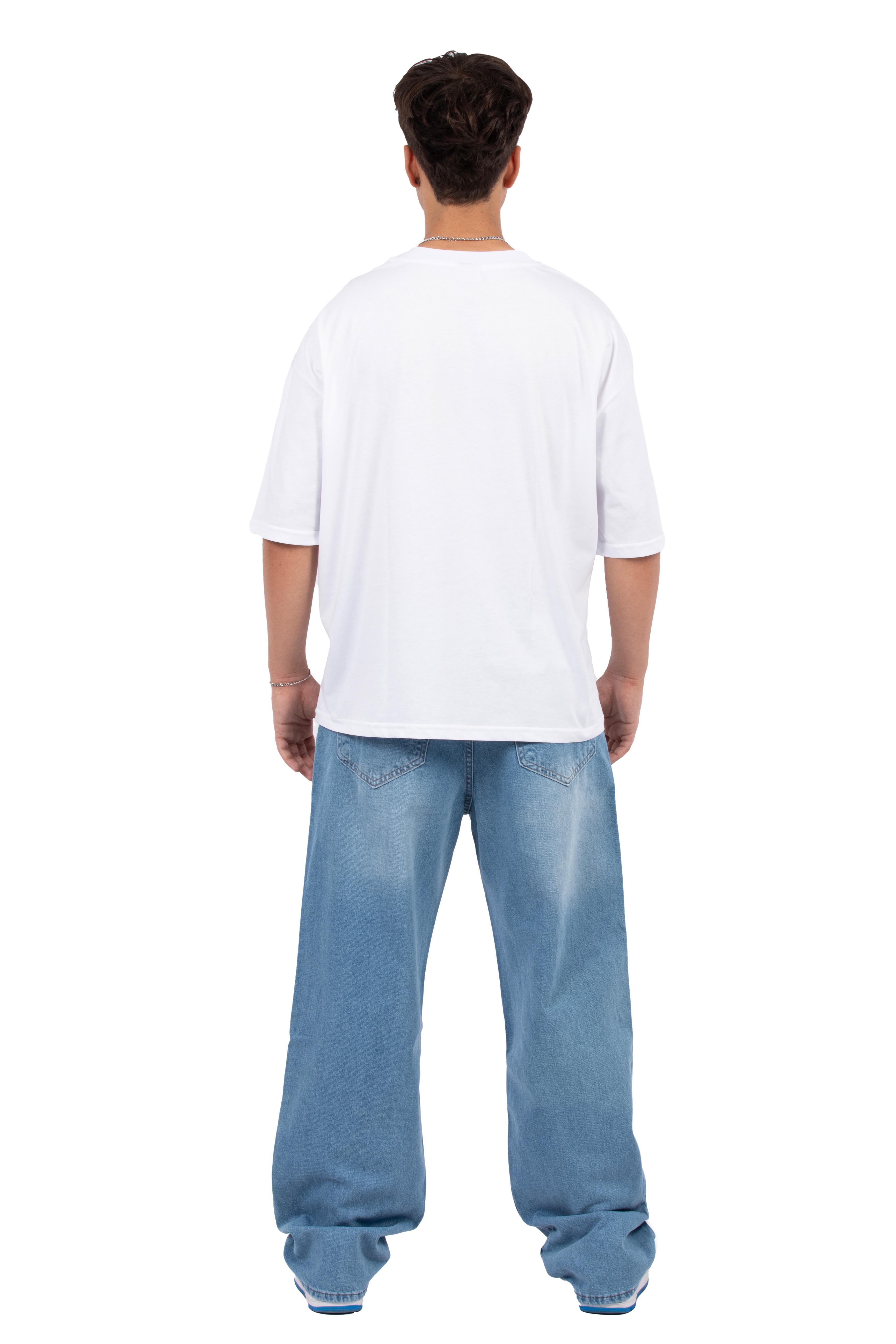 Urban Silence Baskılı Oversize Tişört - Beyaz
