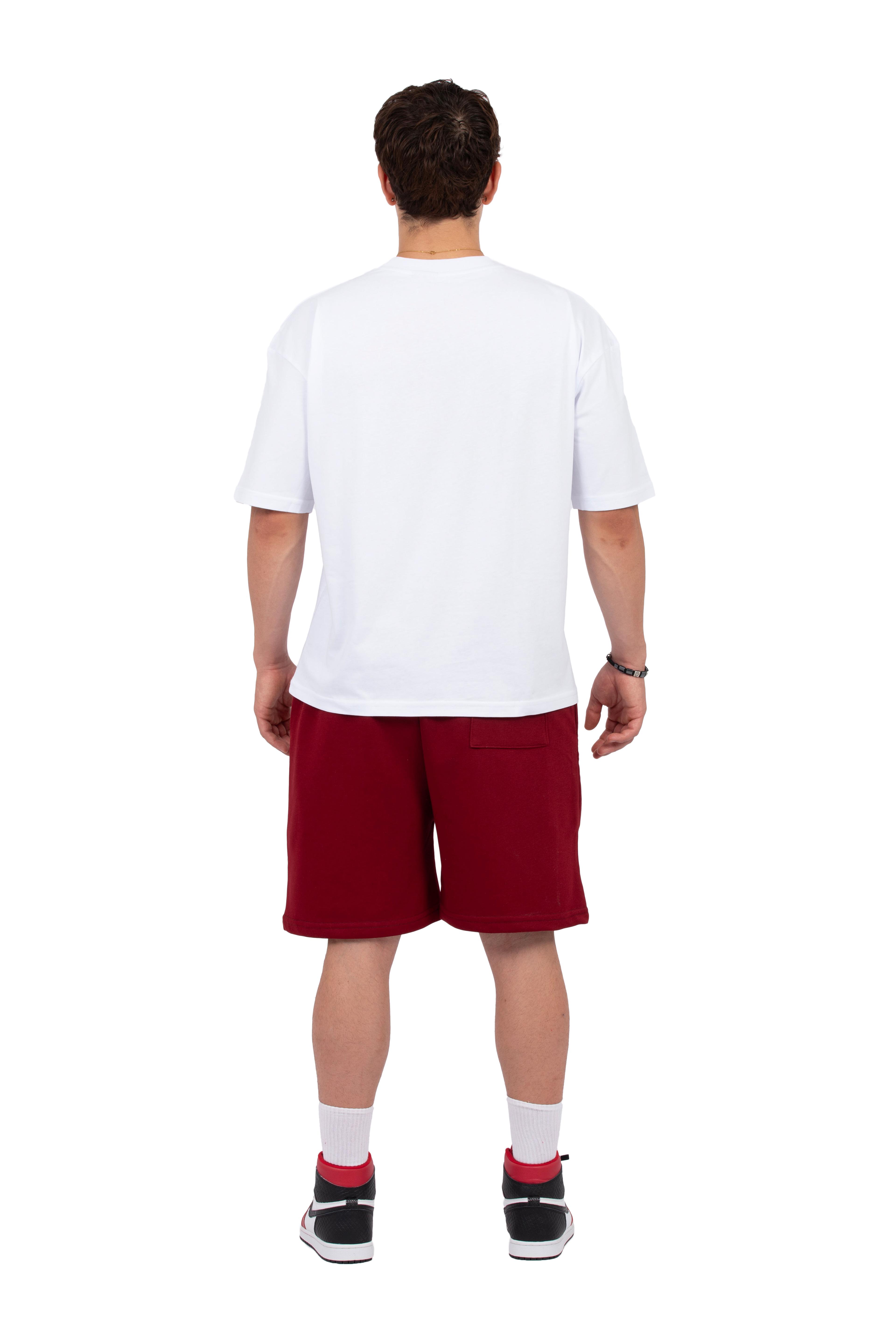 COPPER Premium Nakış Detaylı Oversize Şort - Bordo