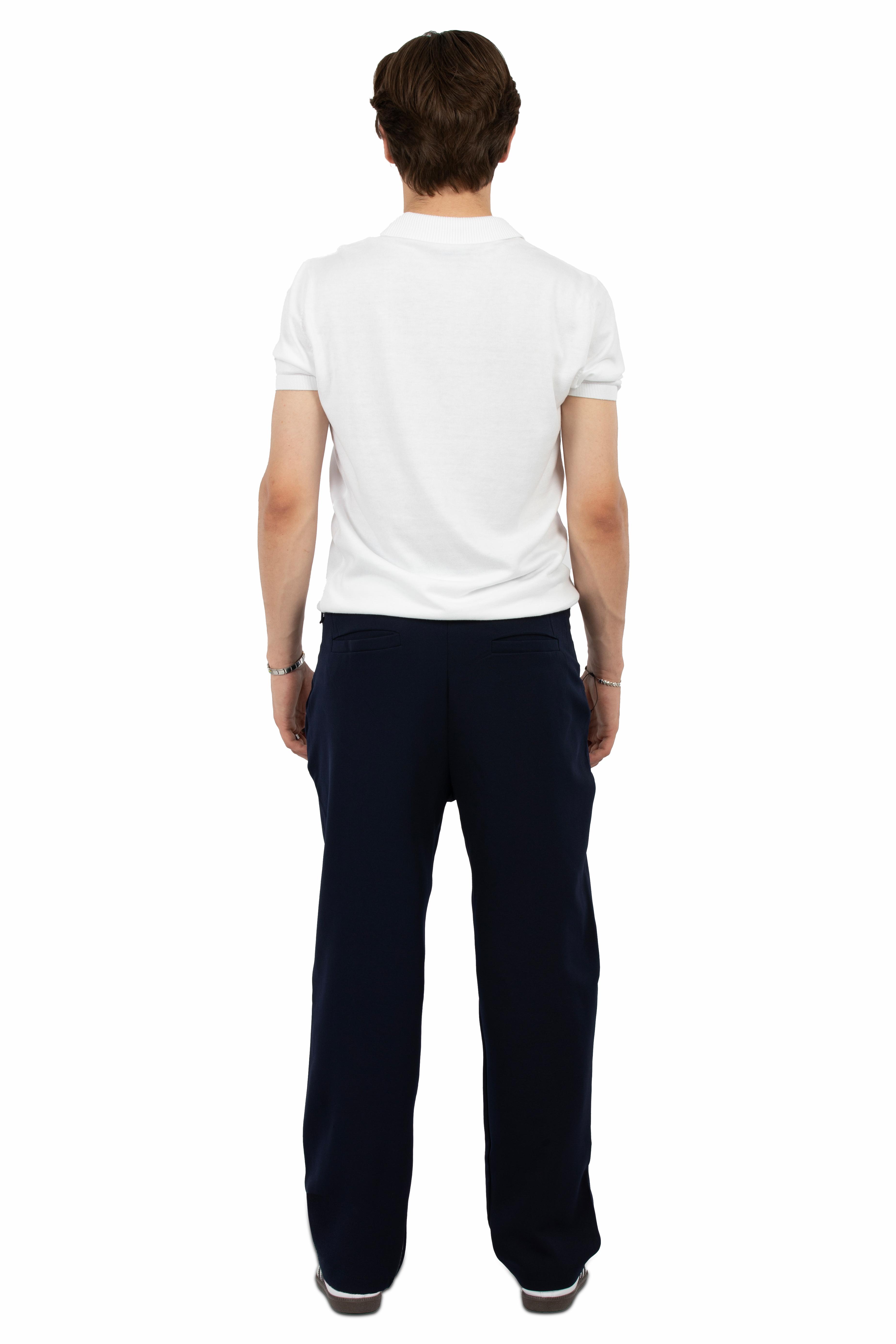 Relaxed Fit Triko Polo Yaka Tişört - Beyaz