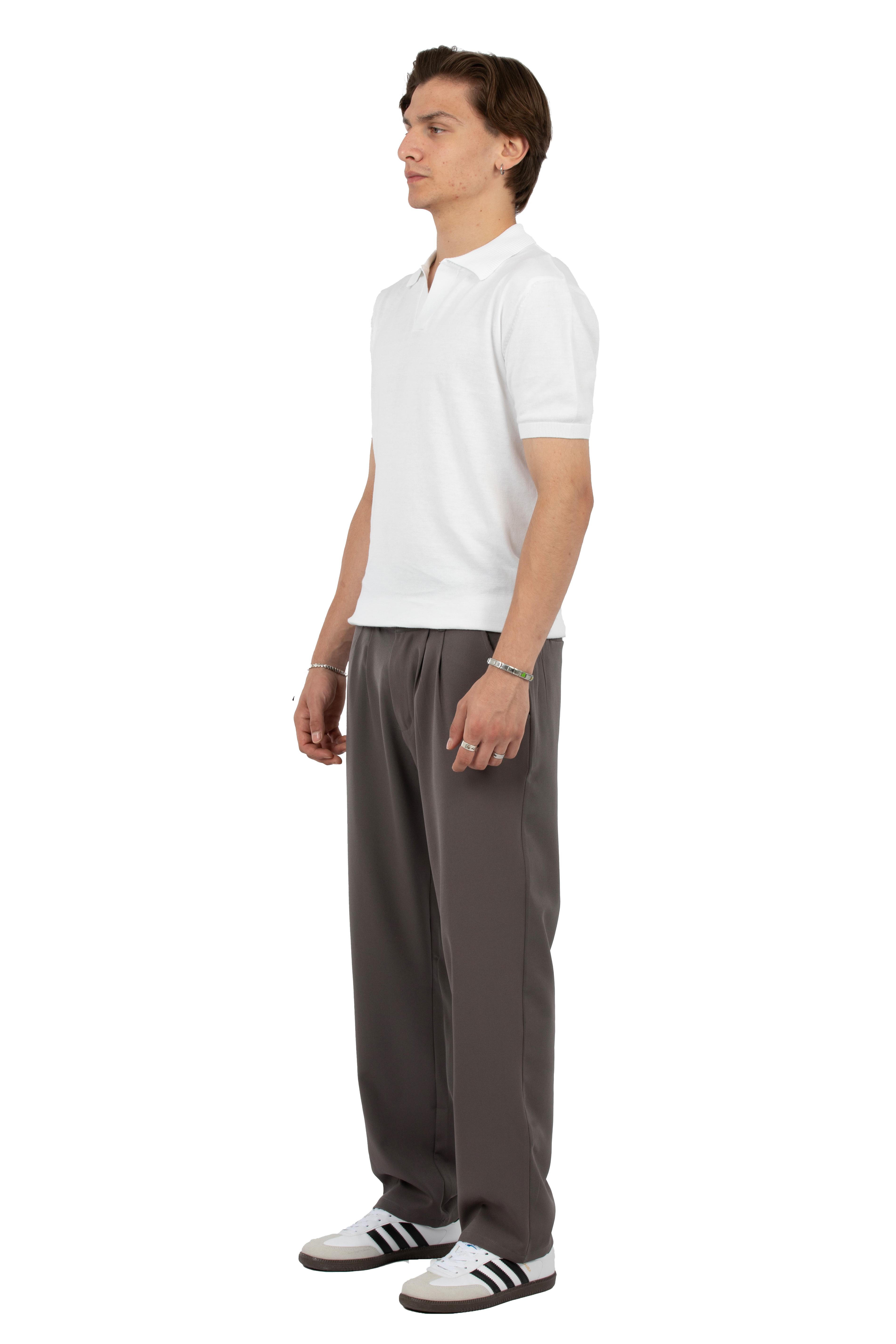 Relax Fit Pileli Basic Kumaş Pantolon - Antrasit