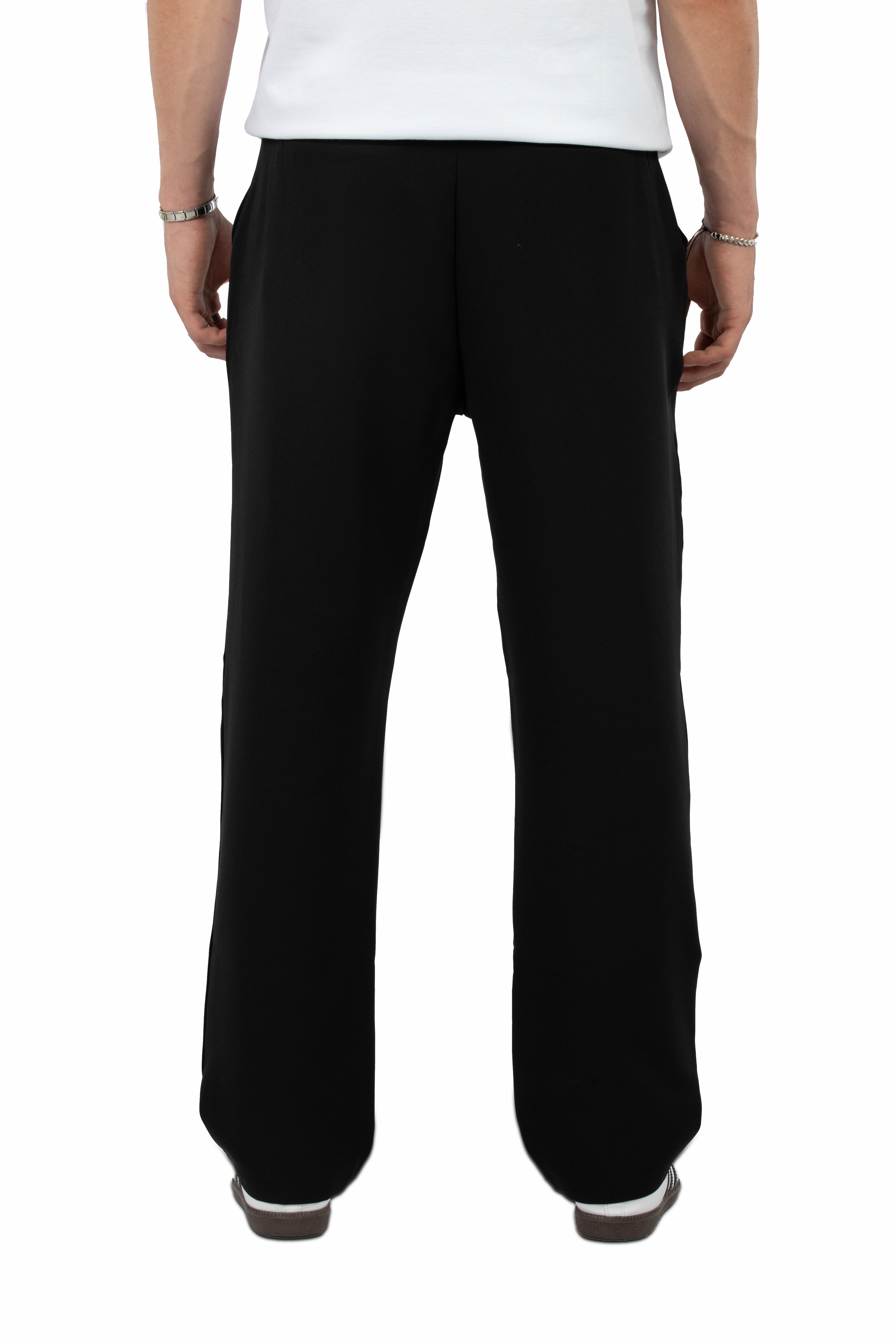 Relax Fit Pileli Basic Kumaş Pantolon - Siyah