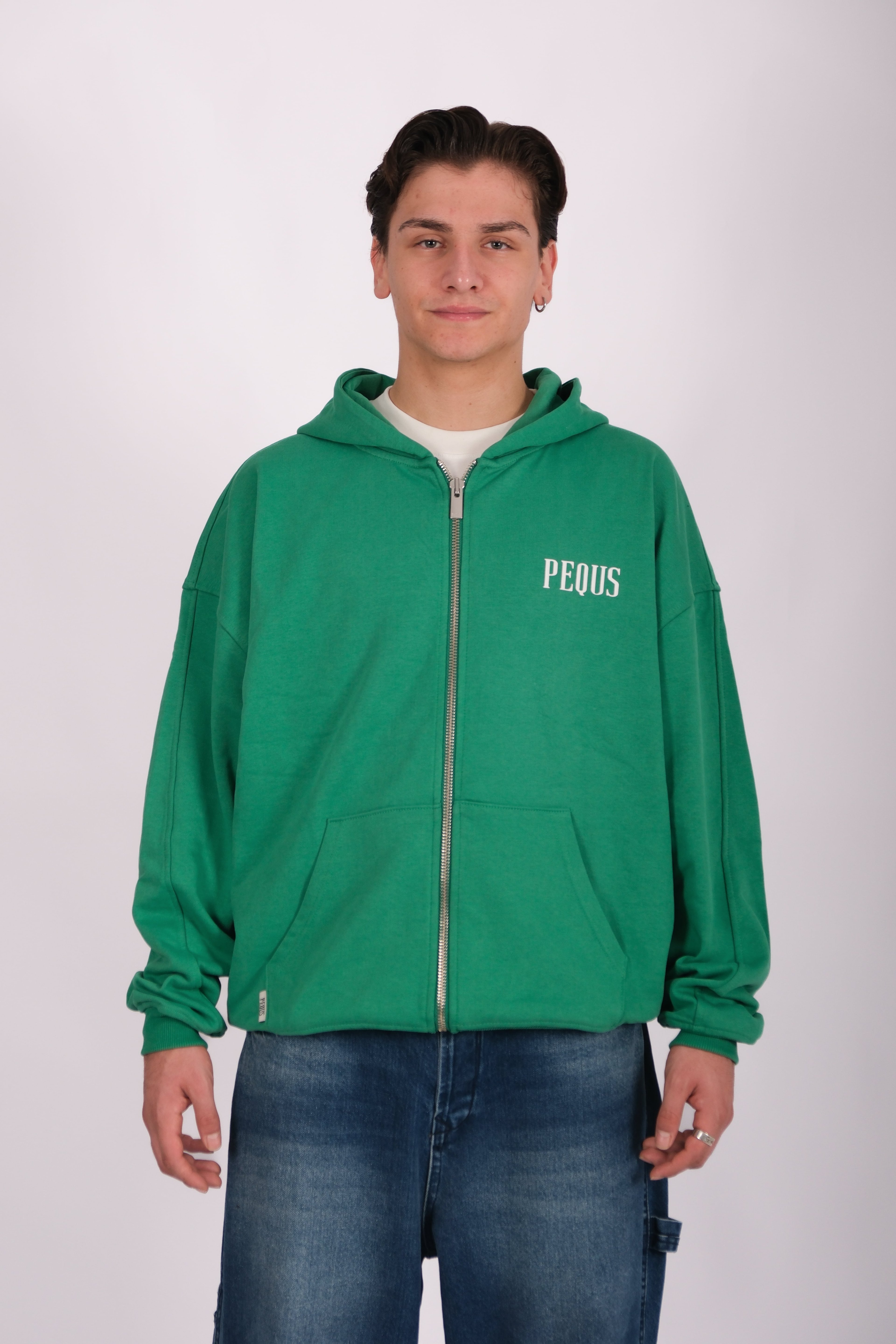 Yeşil Full-Zip Premium Oversize Hoodie