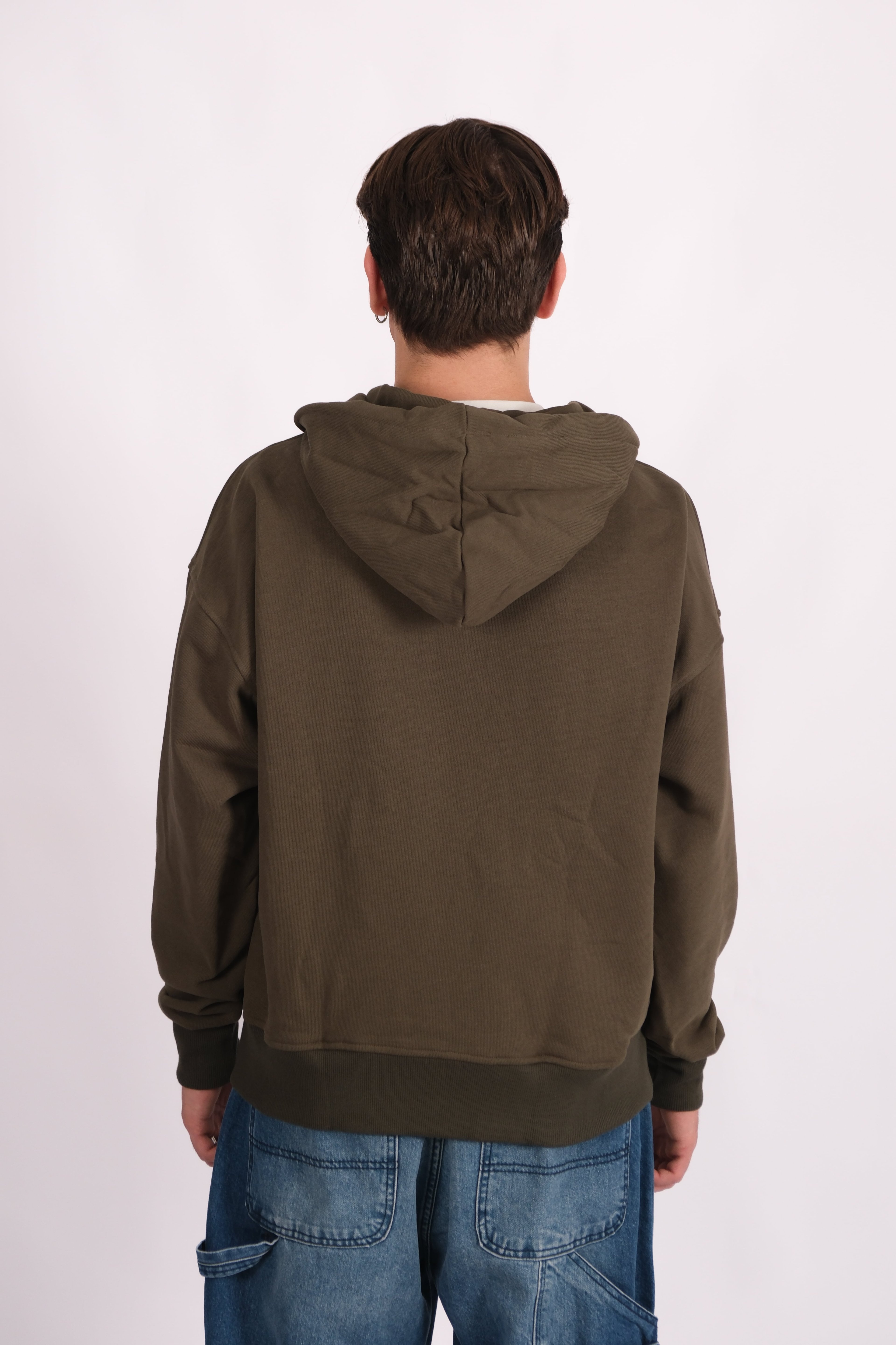 1991 Baskılı Haki Oversize Hoodie