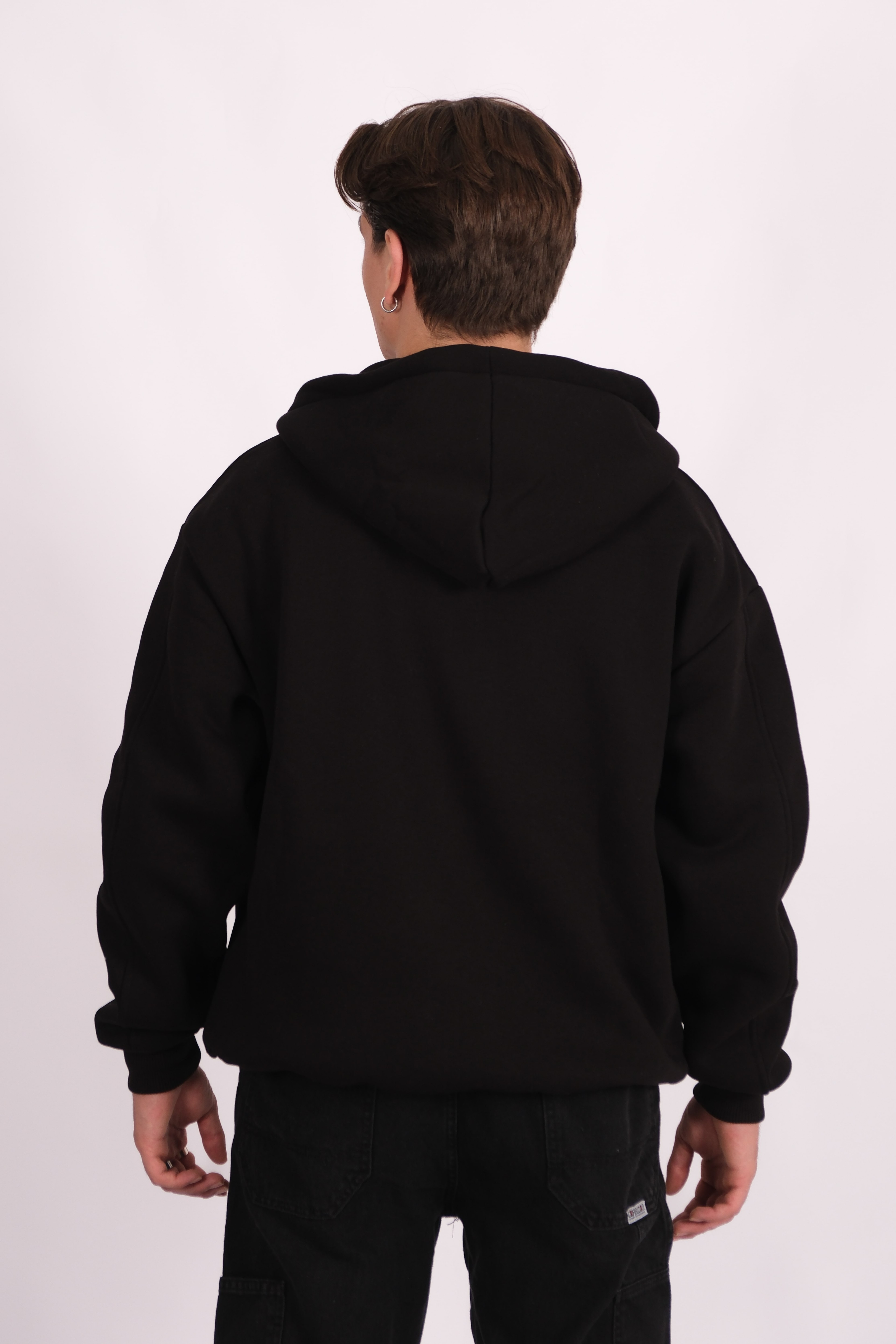 Basic Zip Hoodie - Siyah