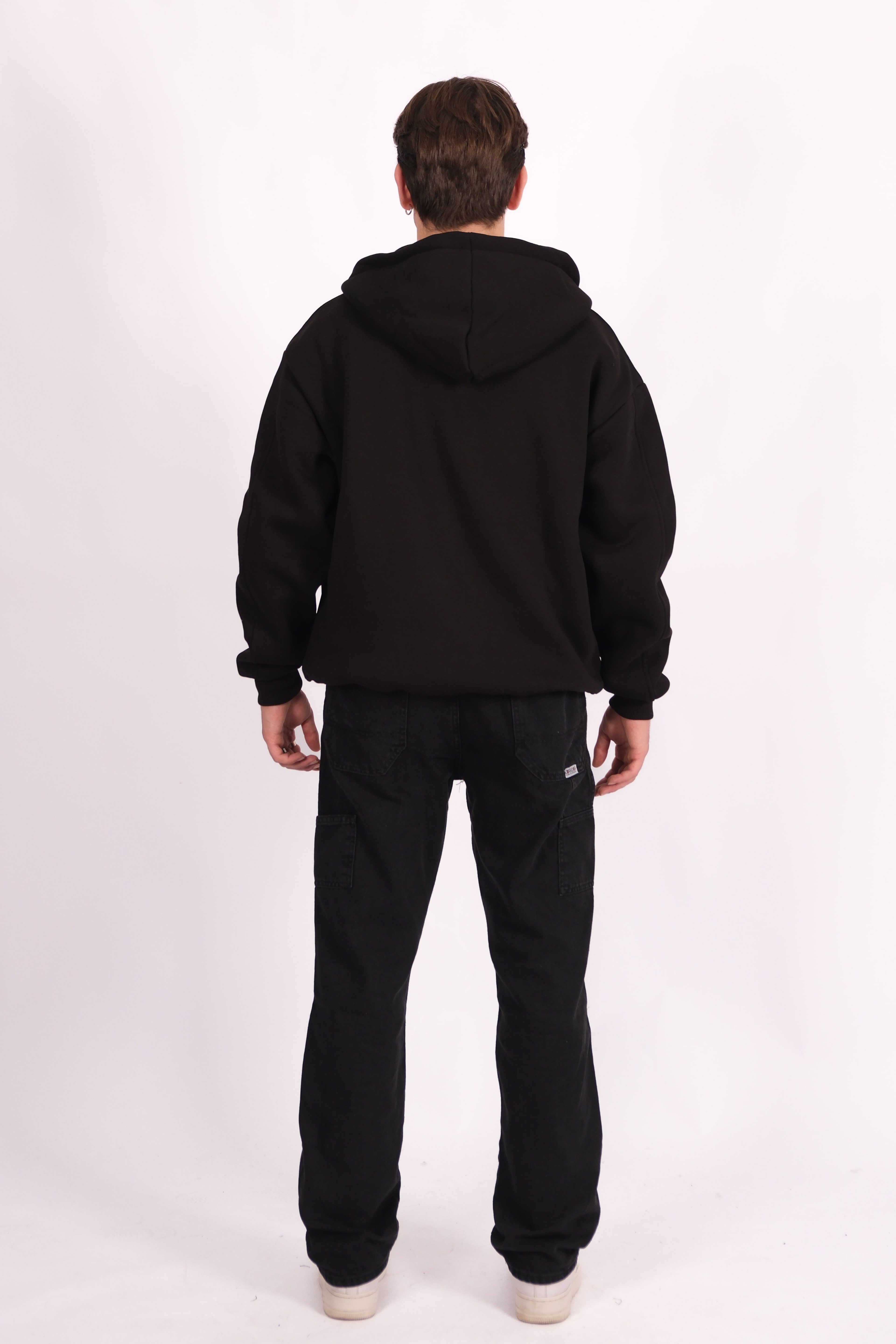 Basic Zip Hoodie - Siyah