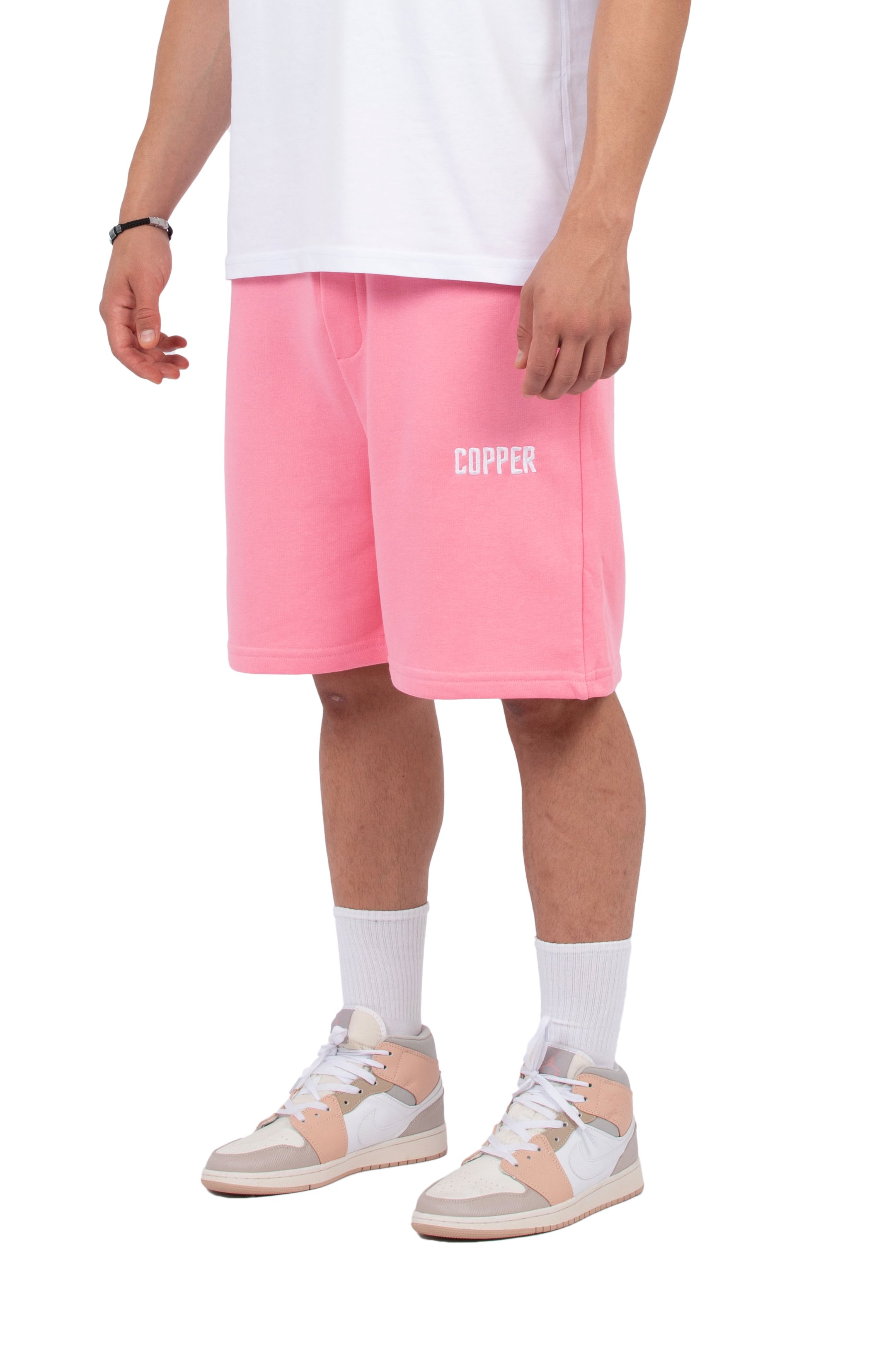 COPPER Premium Nakış Detaylı Oversize Şort - Şeker Pembe